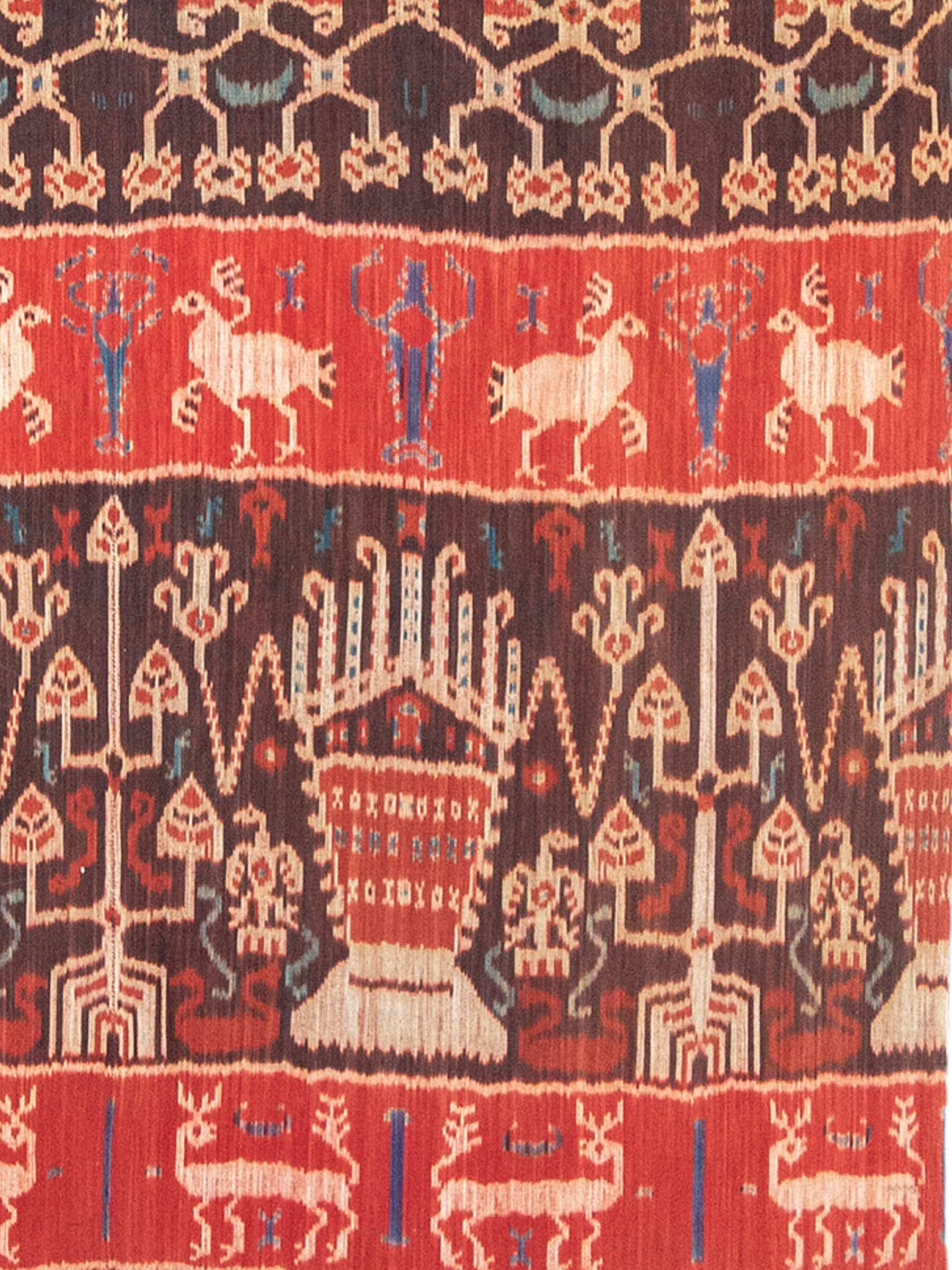 Hand-Knotted Ikat Textile, 20th Century (2nd Q) For Sale