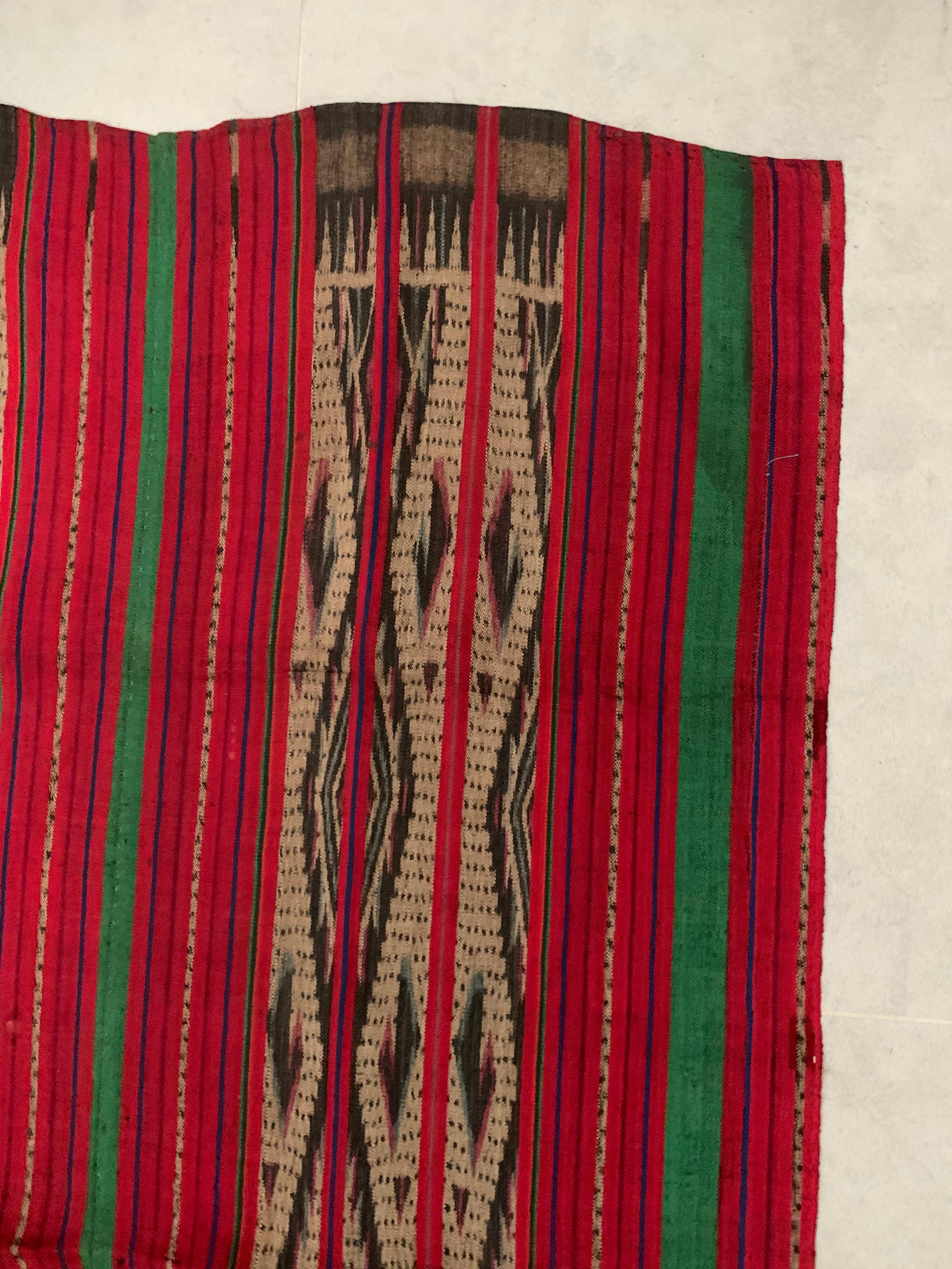 Yarn Ikat Textile from Dayak Tribe, Kalimantan, Indonesia For Sale