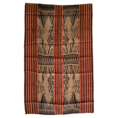 Retro Ikat Textile from Dayak Tribe, Kalimantan, Indonesia