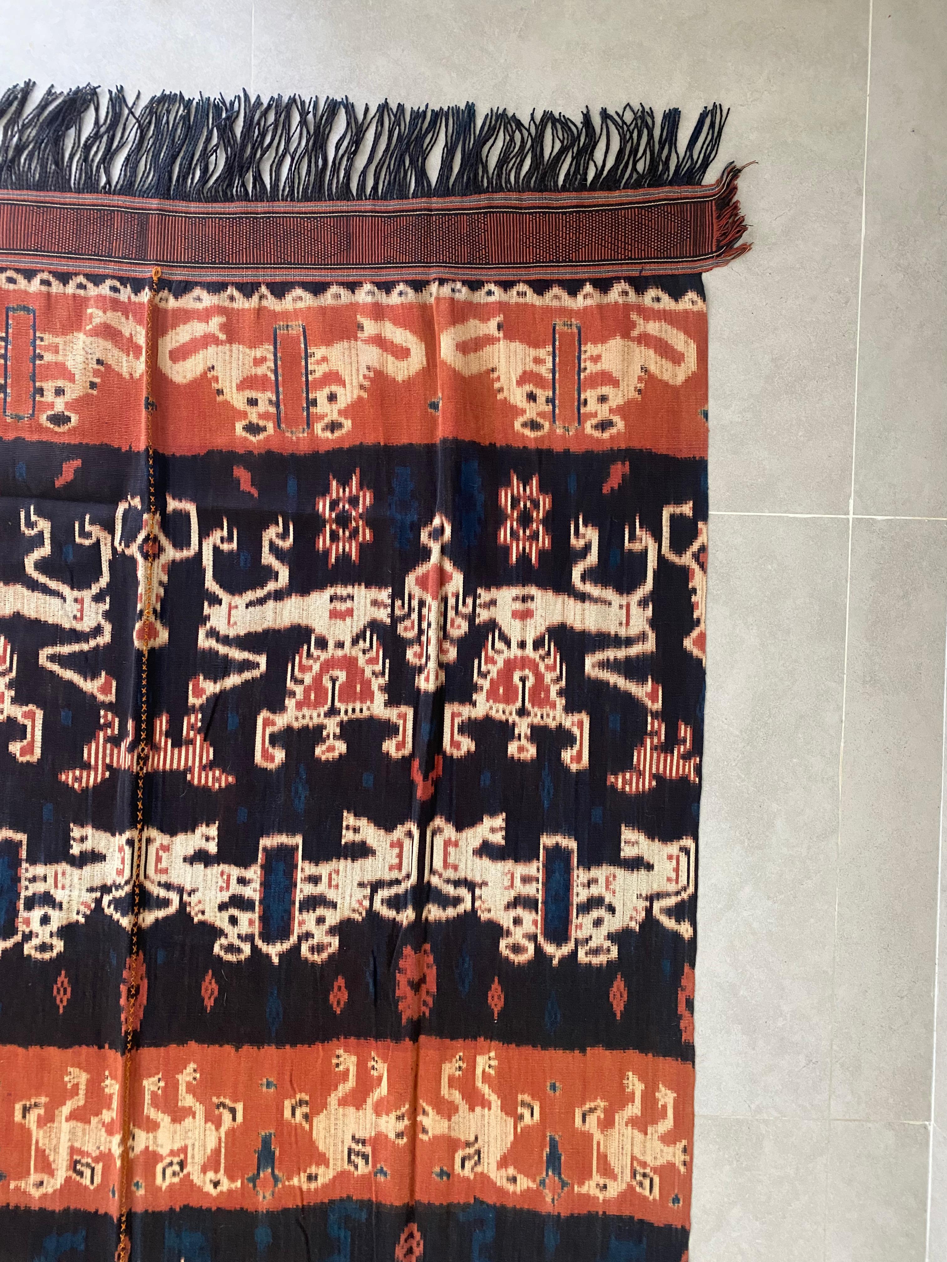 Hand-Woven Ikat Textile from Sumba Island, Indonesia For Sale