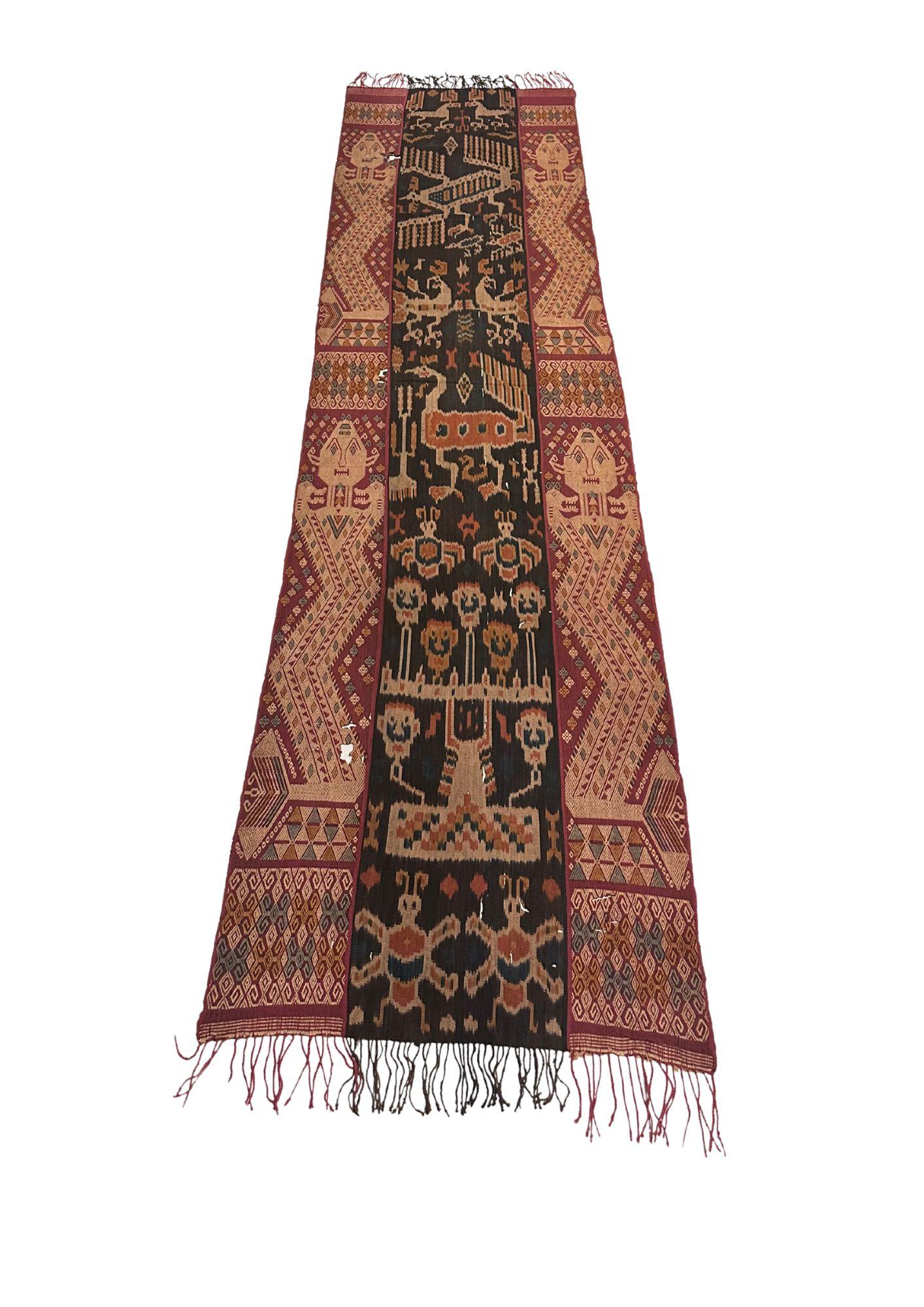 Ikat Textile from Sumba Island Stunning Tribal Motifs, Indonesia For Sale 3
