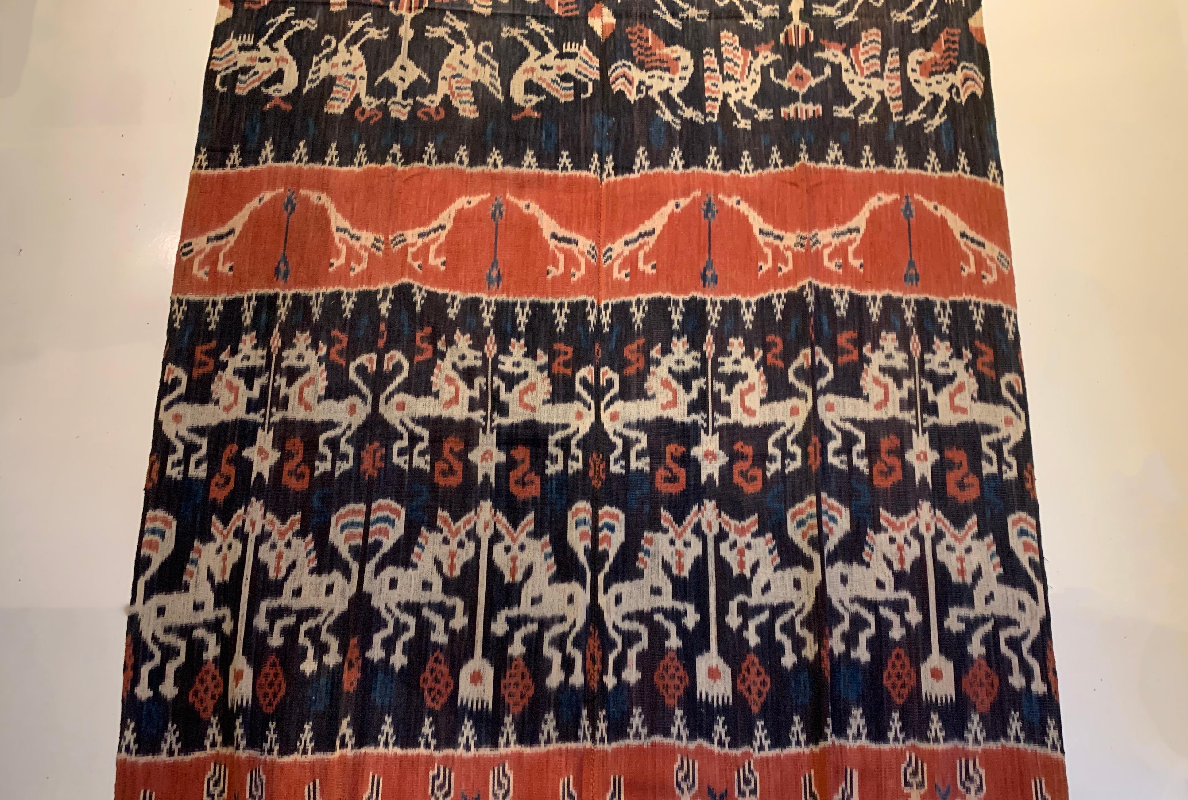 Indonesian Ikat Textile from Sumba Island Stunning Tribal Motifs, Indonesia For Sale