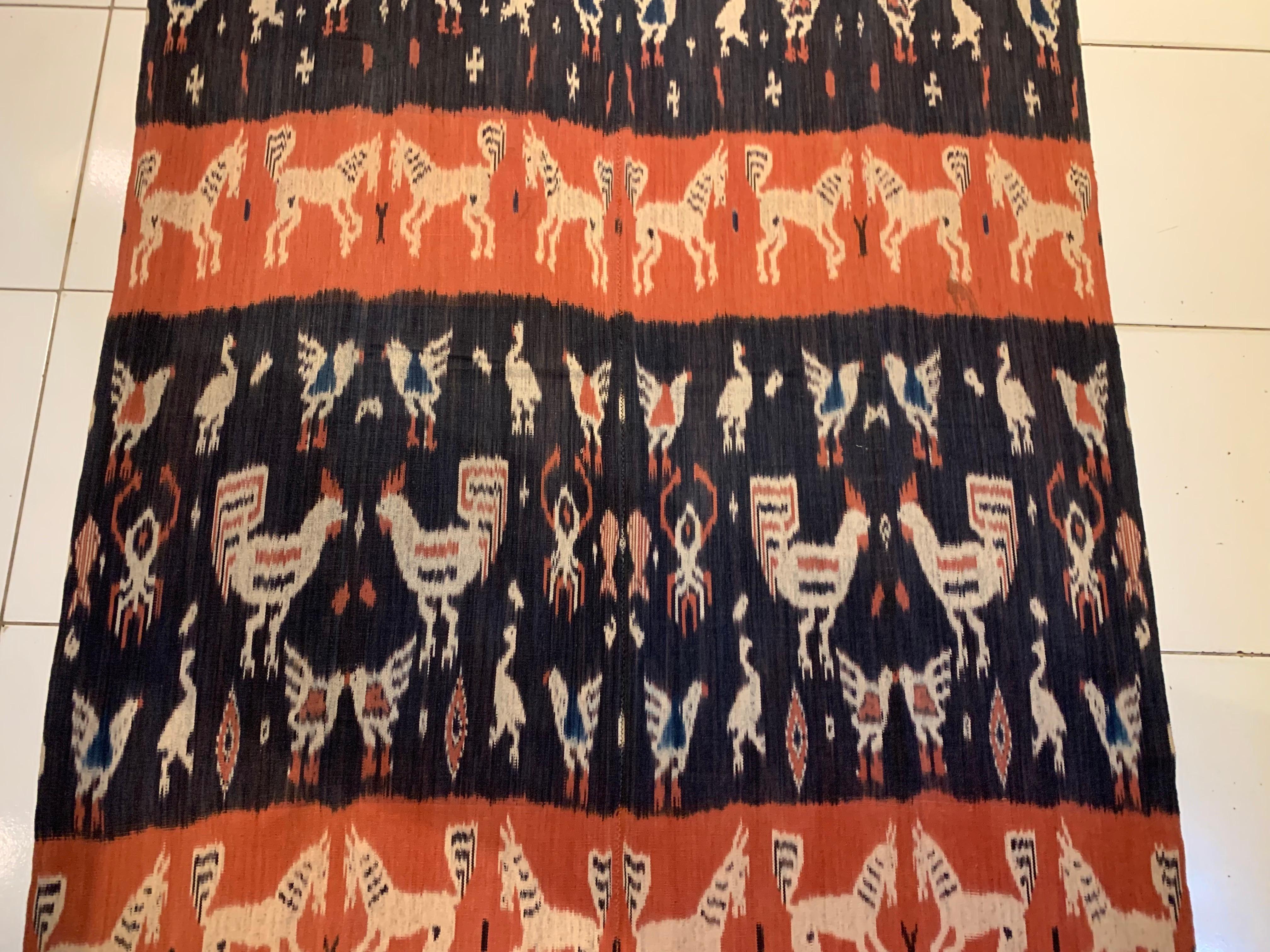 Indonesian Ikat Textile from Sumba Island Stunning Tribal Motifs, Indonesia For Sale
