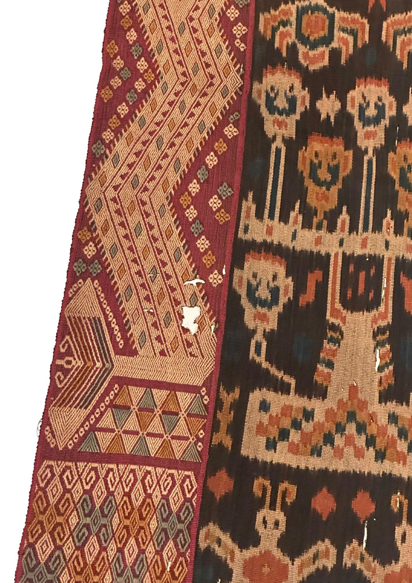 Yarn Ikat Textile from Sumba Island Stunning Tribal Motifs, Indonesia For Sale