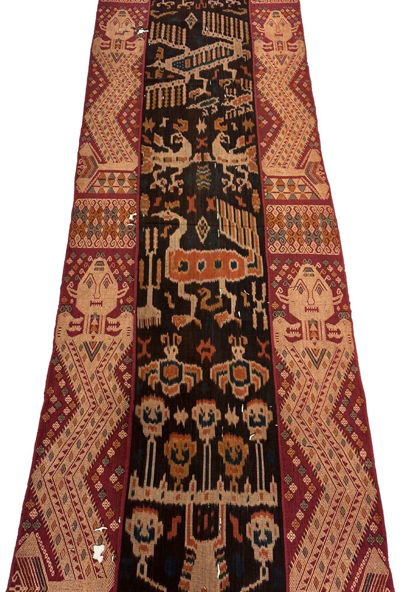 Ikat Textile from Sumba Island Stunning Tribal Motifs, Indonesia For Sale 1