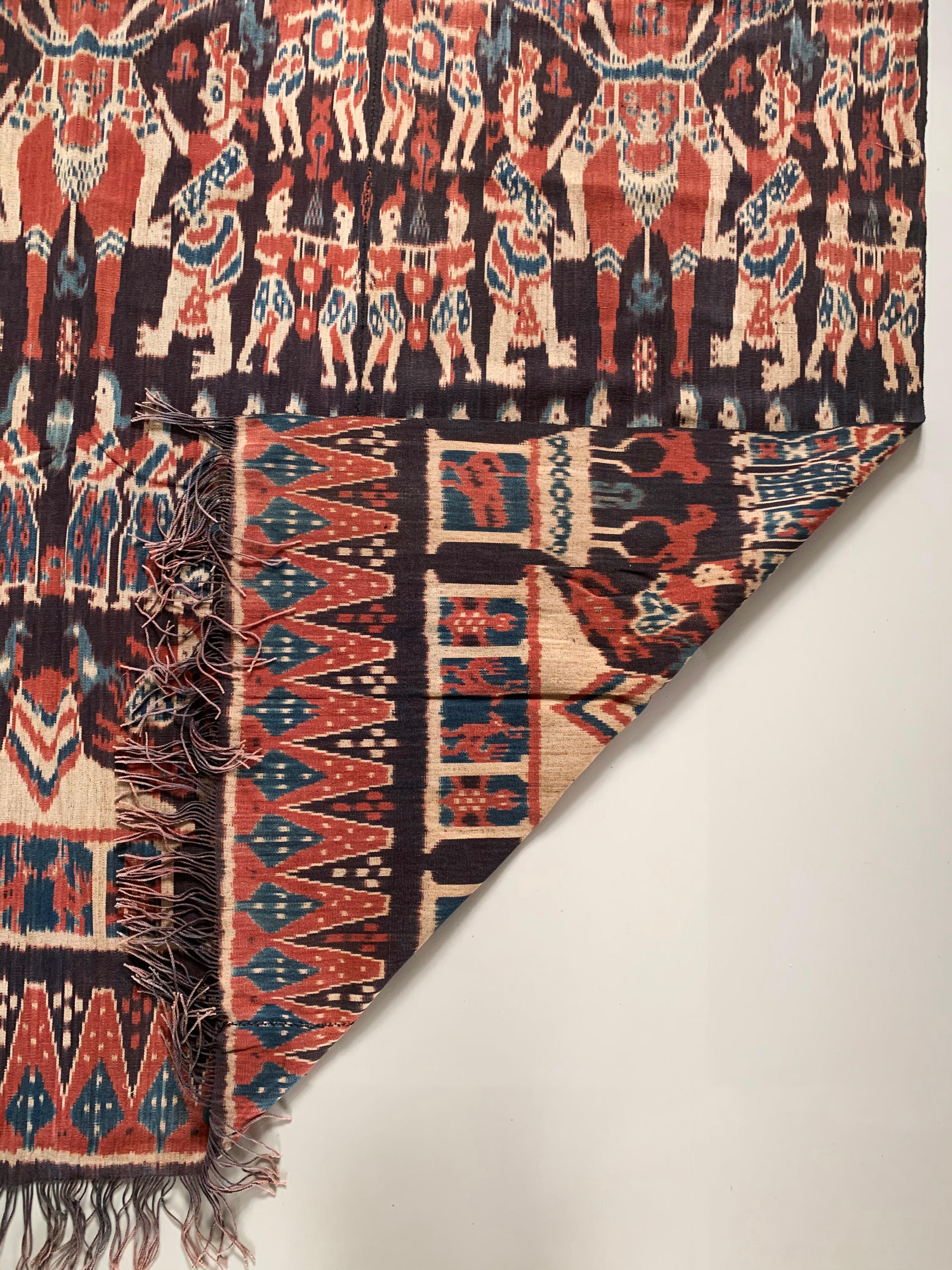 Indonesian Ikat Textile from Sumba Island with Stunning Tribal Motifs, Indonesia For Sale