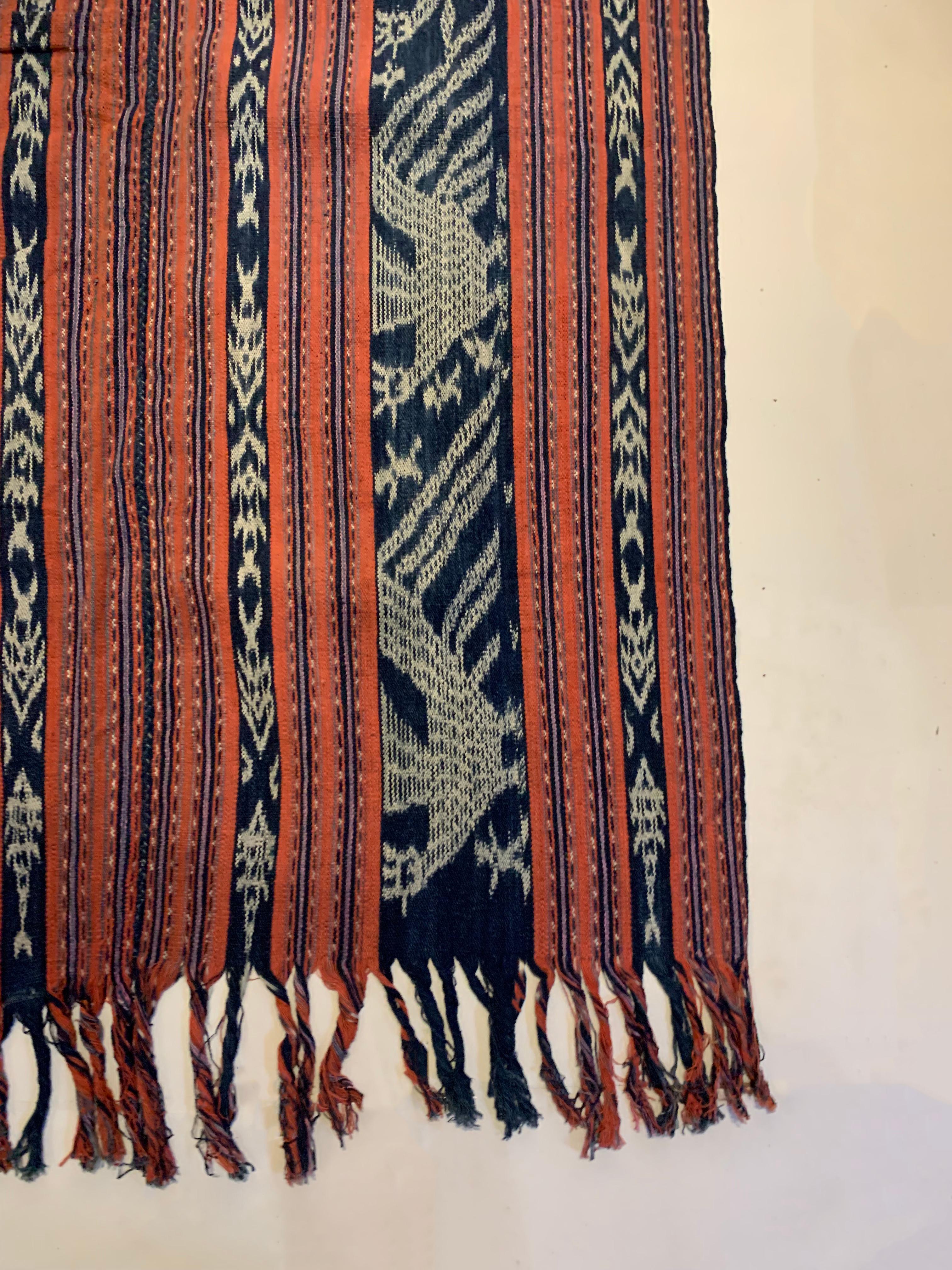 Indonesian Ikat Textile from Timor Stunning Tribal Motifs & Colors, Indonesia, c. 1950 For Sale