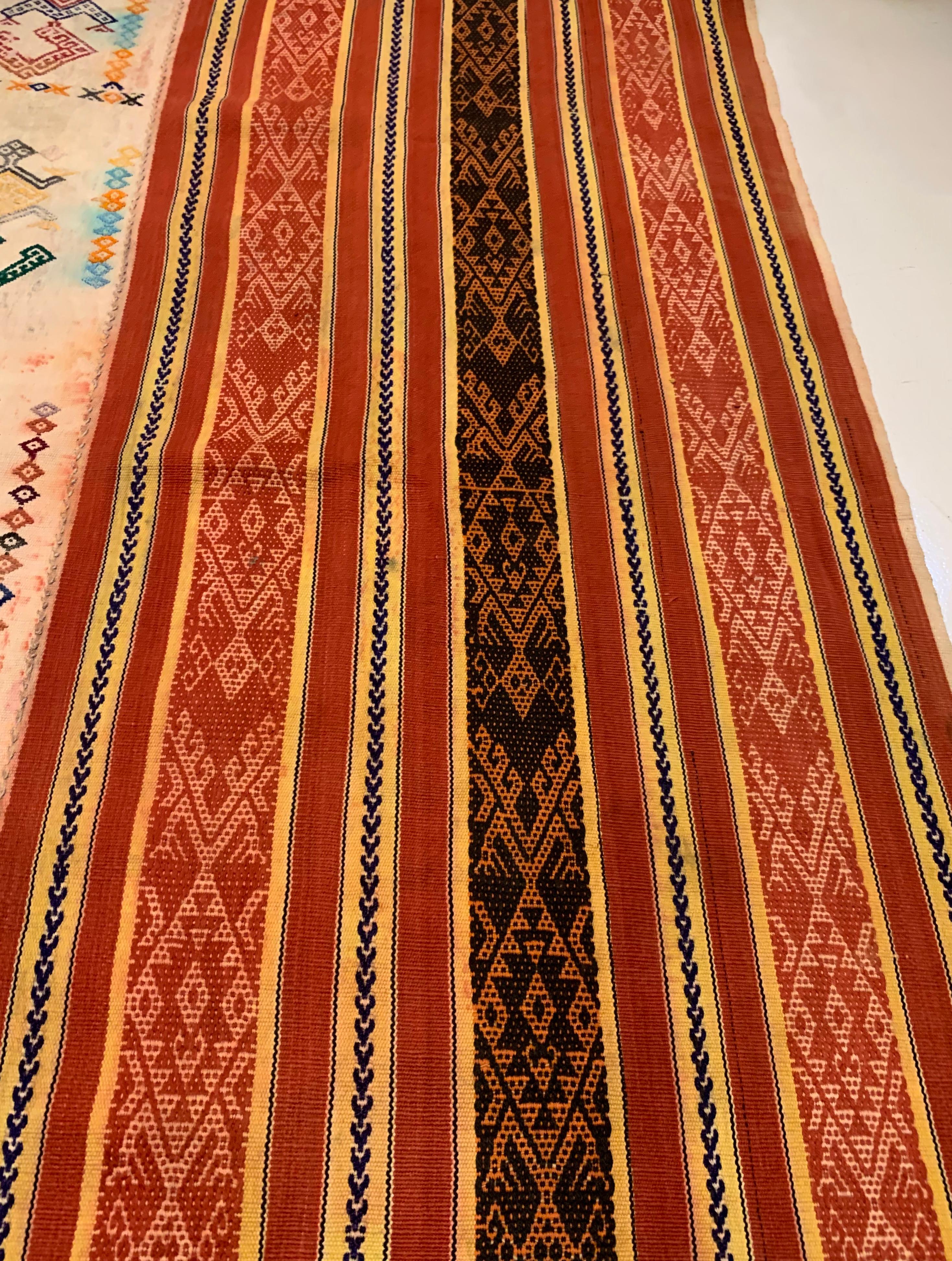 Yarn Ikat Textile from Timor Stunning Tribal Motifs & Colors, Indonesia c. 1950 For Sale