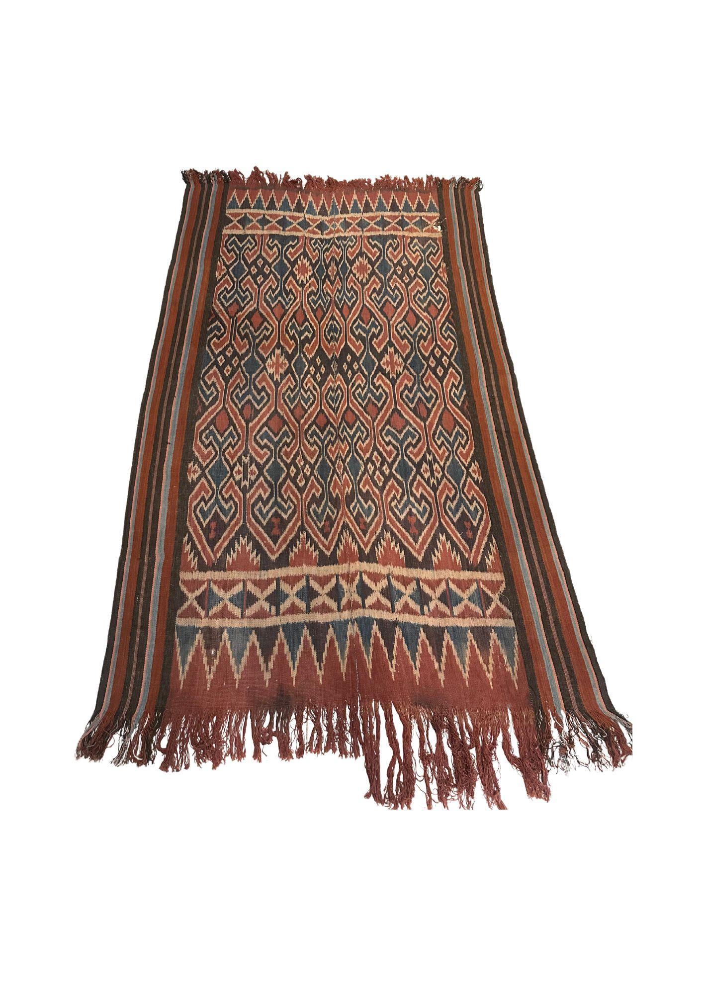 Ikat Textile from Toraja Tribe of Sulawesi with Stunning Tribal Motifs C. 1900 For Sale 5