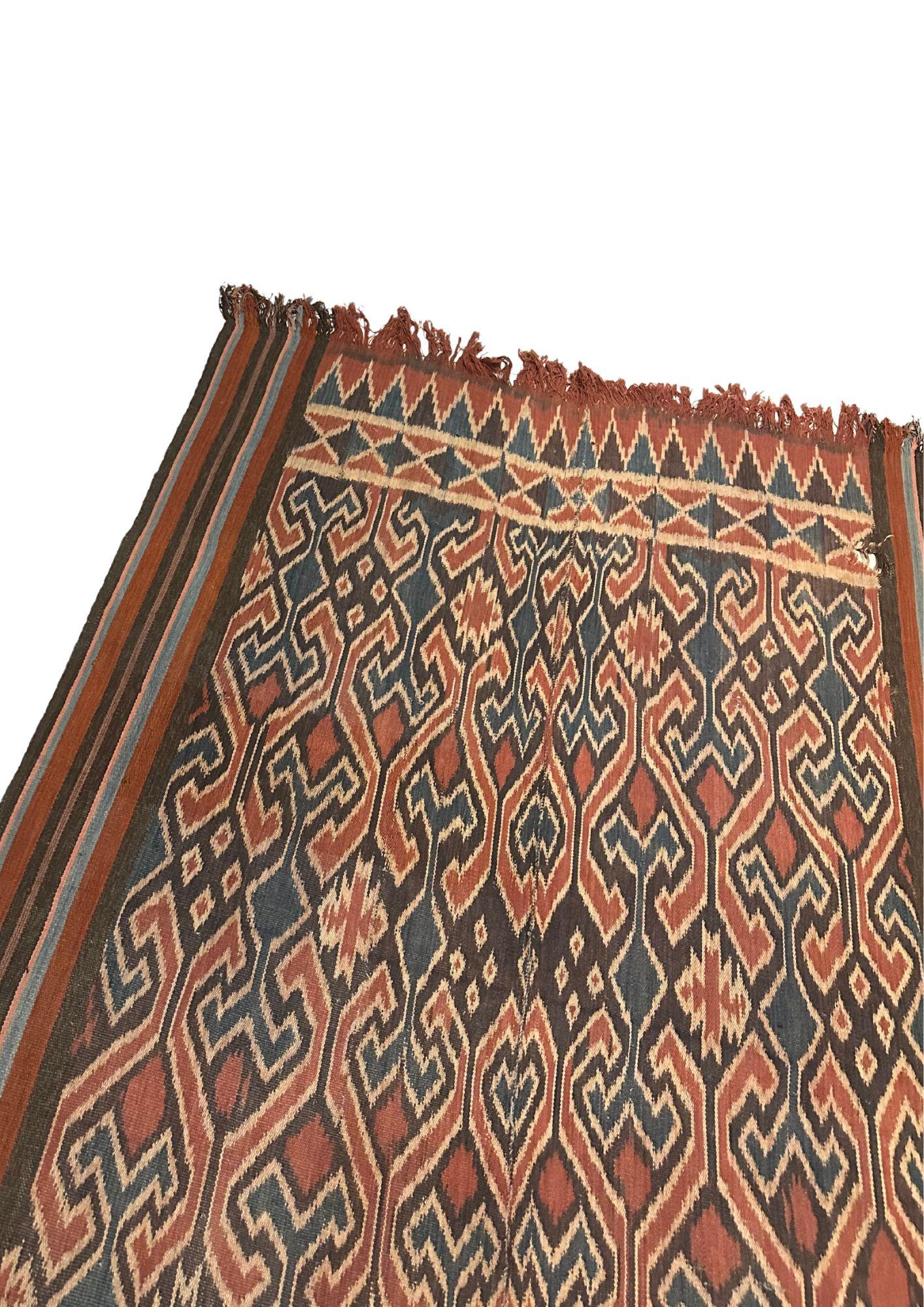 Ikat Textile from Toraja Tribe of Sulawesi with Stunning Tribal Motifs C. 1900 For Sale 6
