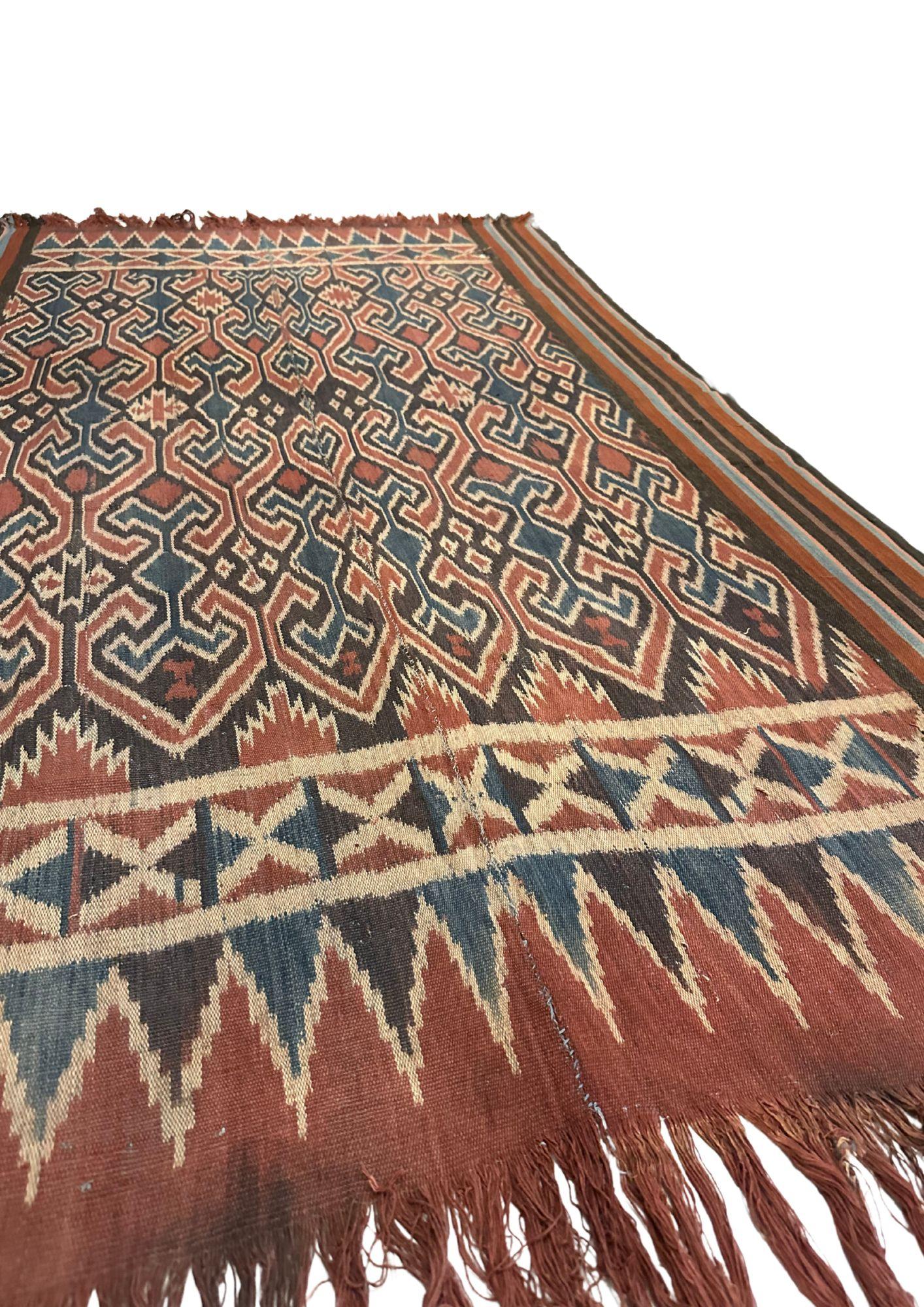 Indonesian Ikat Textile from Toraja Tribe of Sulawesi with Stunning Tribal Motifs C. 1900 For Sale