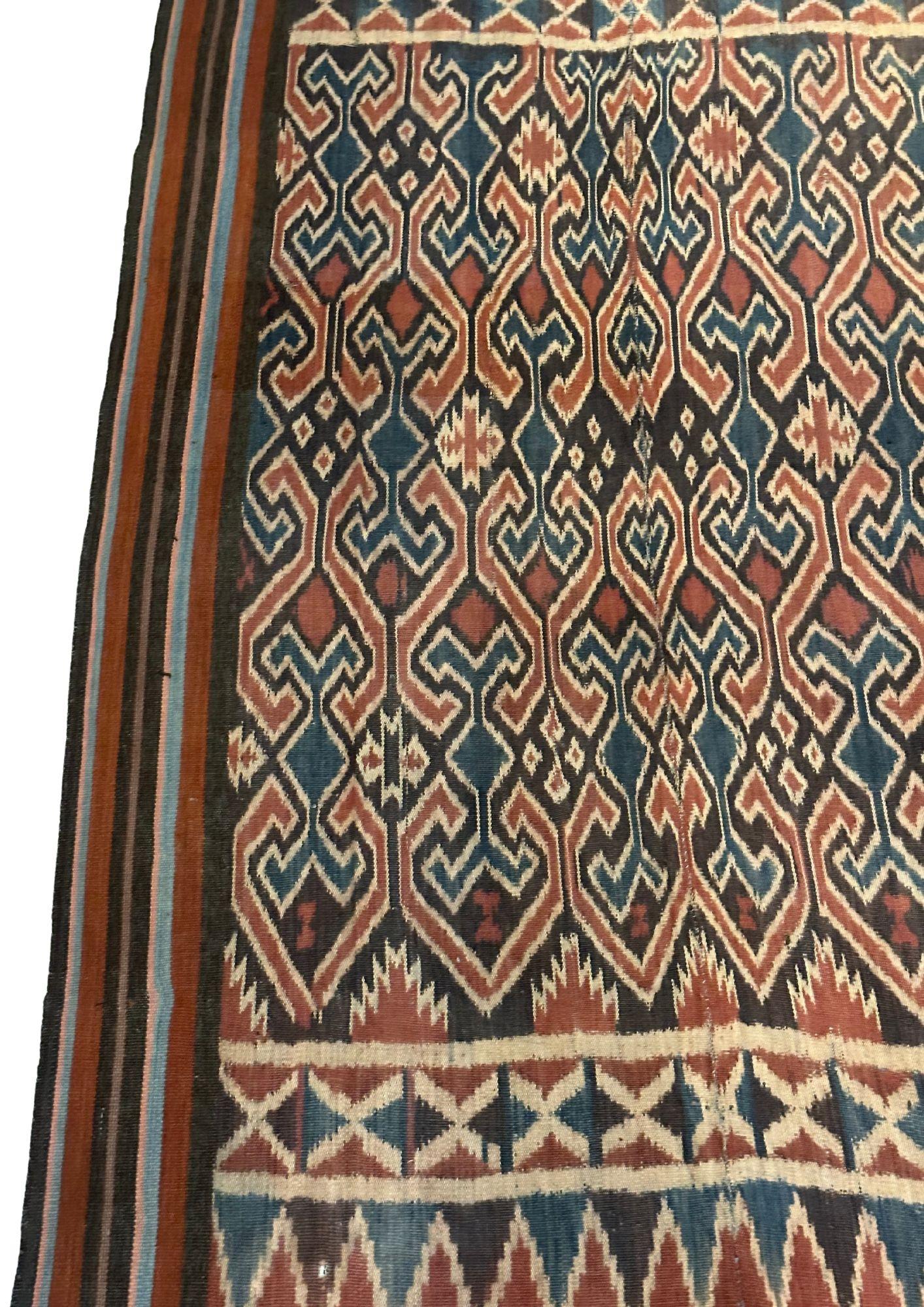 19th Century Ikat Textile from Toraja Tribe of Sulawesi with Stunning Tribal Motifs C. 1900 For Sale