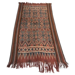 Textile Ikat de la tribu Toraja de Sulawesi avec de superbes motifs tribaux C.C. 1900