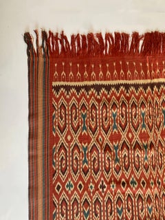 Textile Ikat de la tribu Toraja de Indonésie avec d'étonnants motifs tribaux