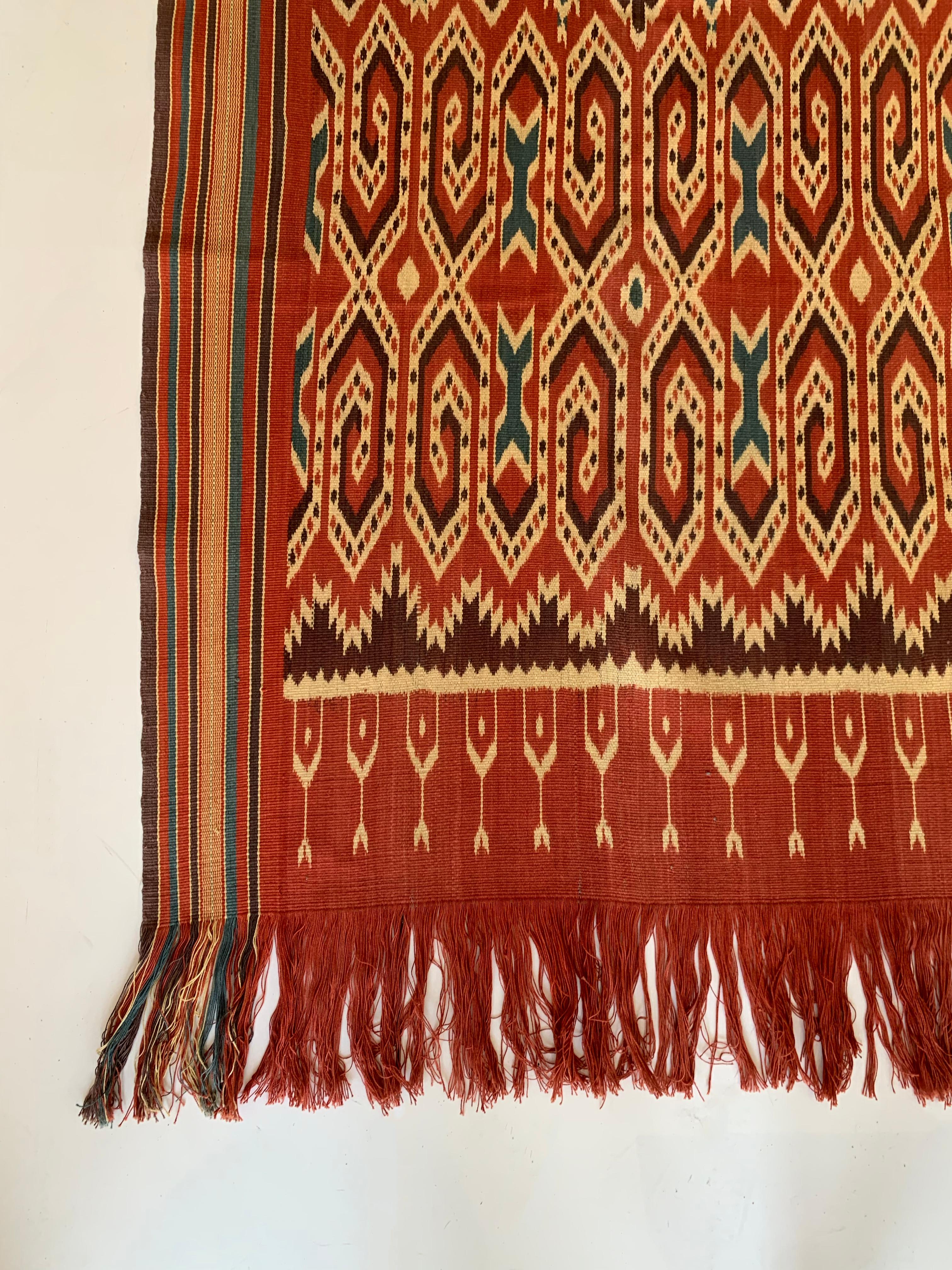 Indonesian Ikat Textile from Toraja Tribe of  Sulawesi with Stunning Tribal Motifs