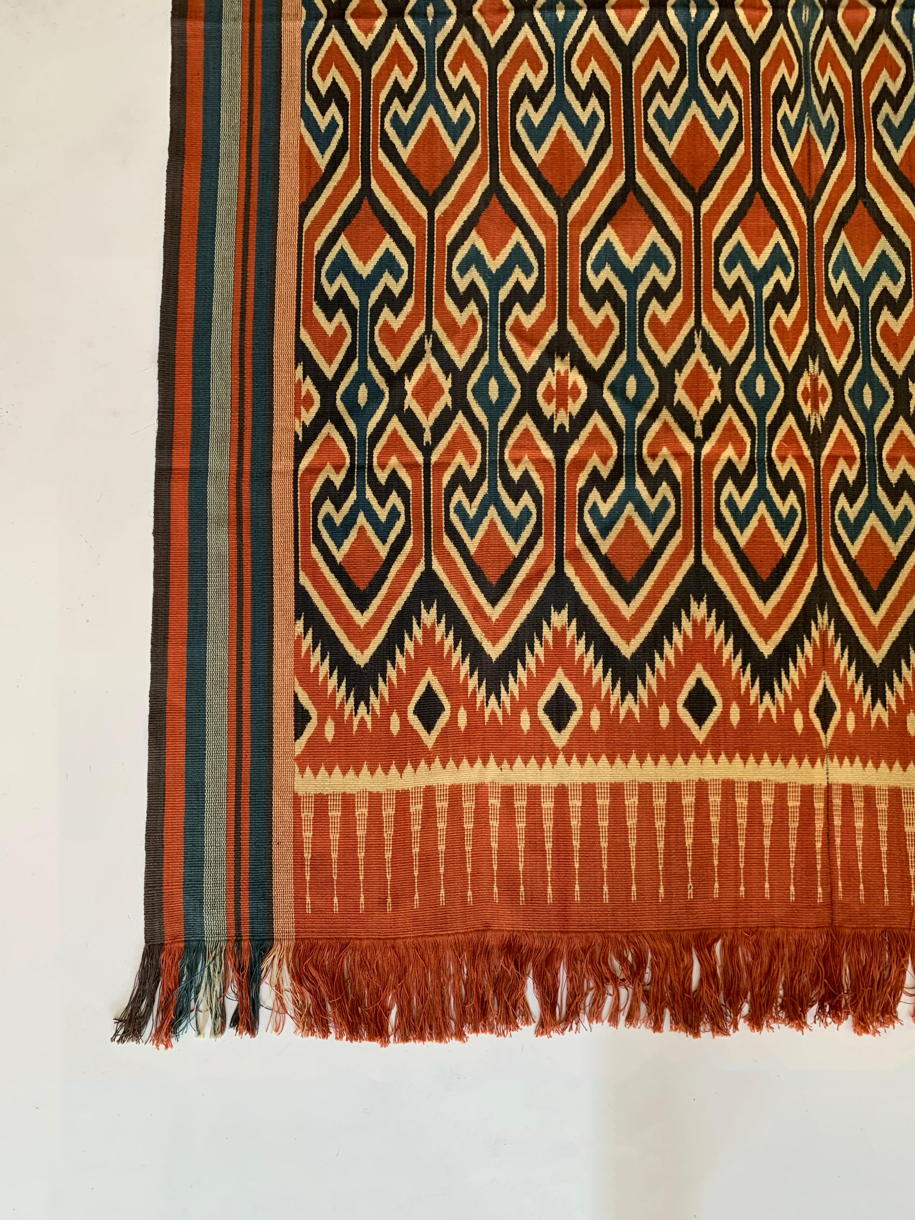 Indonesian Ikat Textile from Toraja Tribe of Sulawesi with Stunning Tribal Motifs