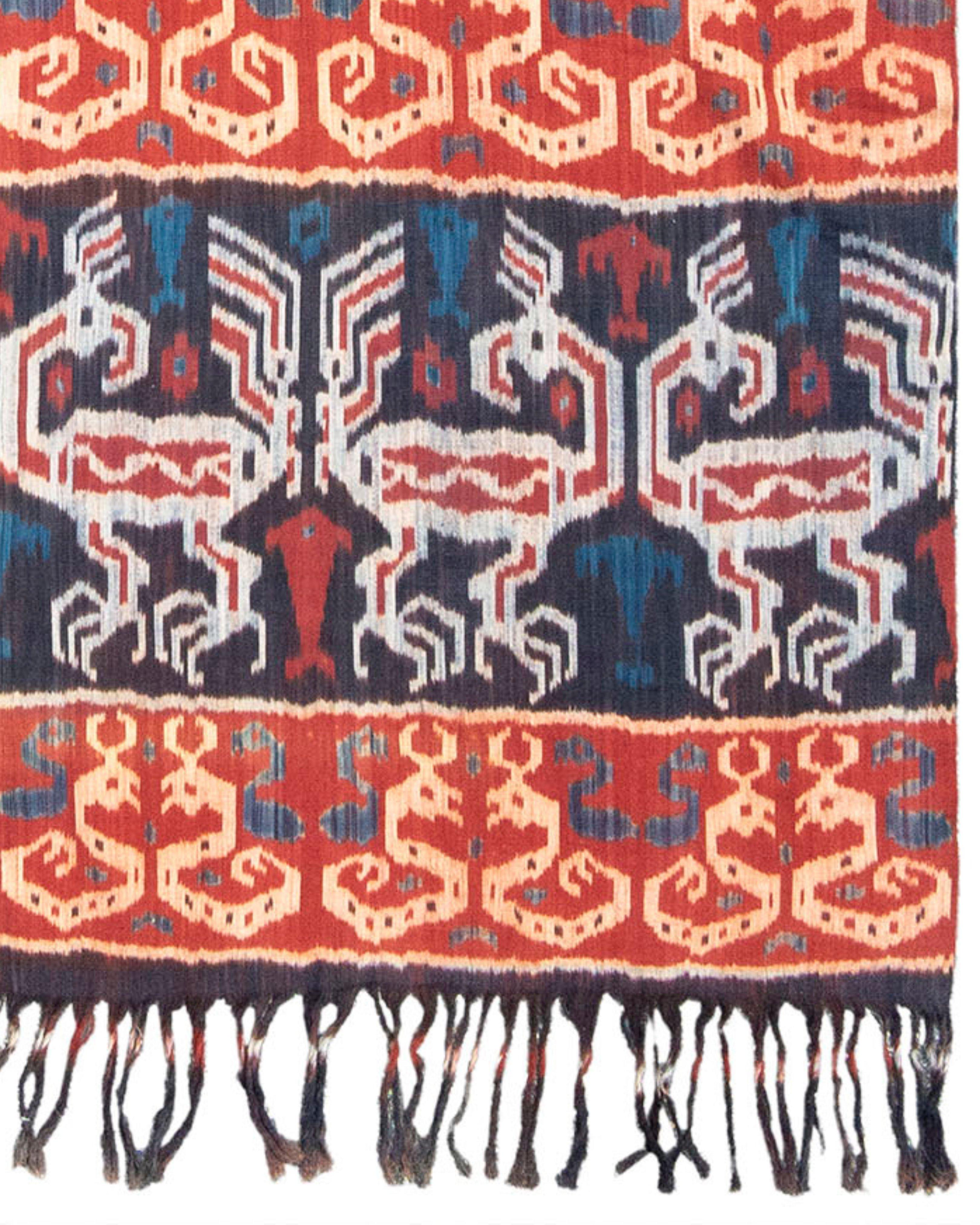 Ikat Textile Rug, 20th Century In Excellent Condition For Sale In San Francisco, CA