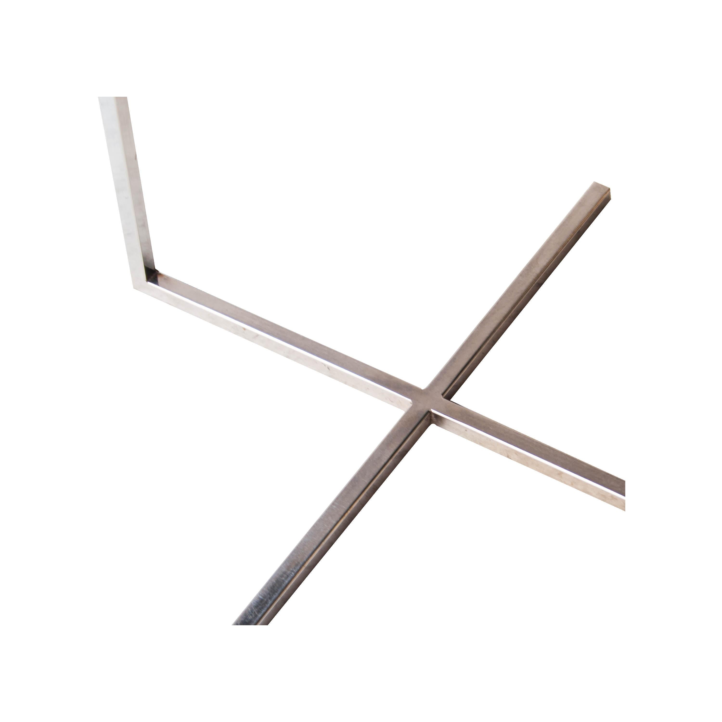 IKB 191 Contemporary Round Chrome Glass Cian Blue Center Table, Spain, 2019 1