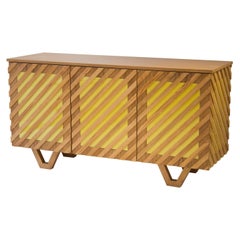IKB 191 Handcrafted Oakwood Yellow Lacquered Glass Sideboard, Spain, 2021