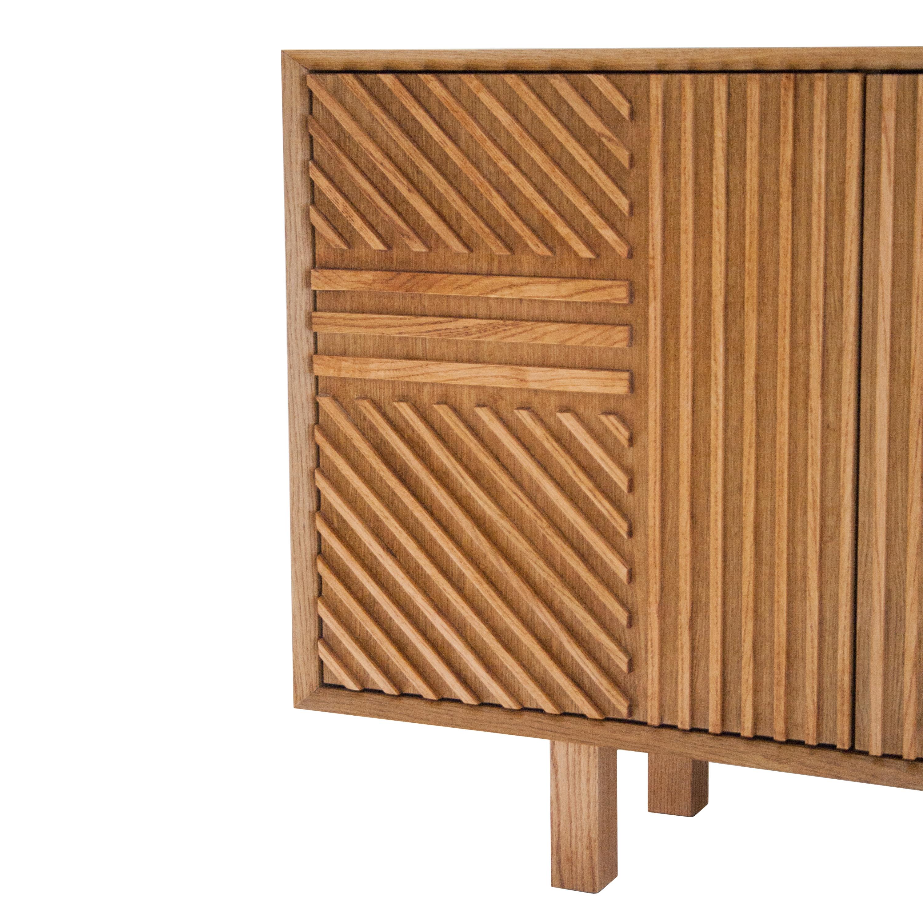 wooden slat cabinet