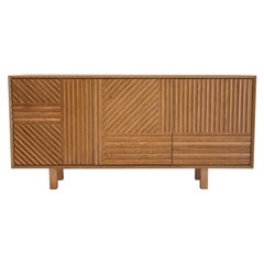 IKB 191 Slat Door Front Doors Oakwood Sideboard, Spain, 2021