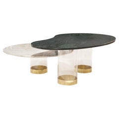 IKB191 Contemporary Green and White Marble Composable Center Table, Spain, 2022