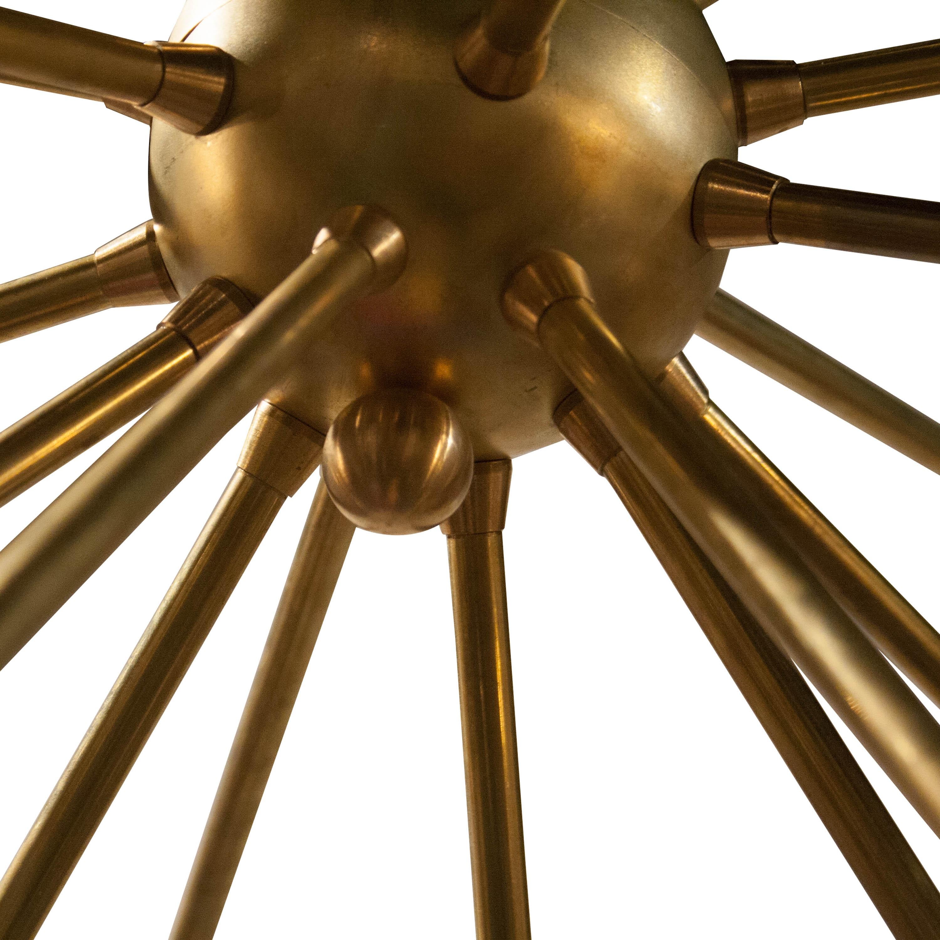  IKB191 Contemporary Sputnik Style Messingglas-Hängeleuchte, Spanien, 2020 (21. Jahrhundert und zeitgenössisch) im Angebot