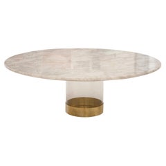 IKB191 Contemporary White Marble Center Table, Spain, 2022