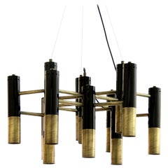 Ike suspension Light in Brass and Black