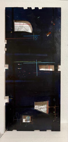 Large Mixed Media Construction Sculpture Painting Ike Ude African American Art