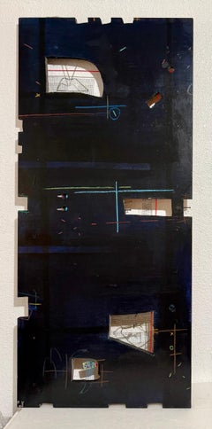 Vintage Large Mixed Media Construction Sculpture Painting Ike Ude African American Art