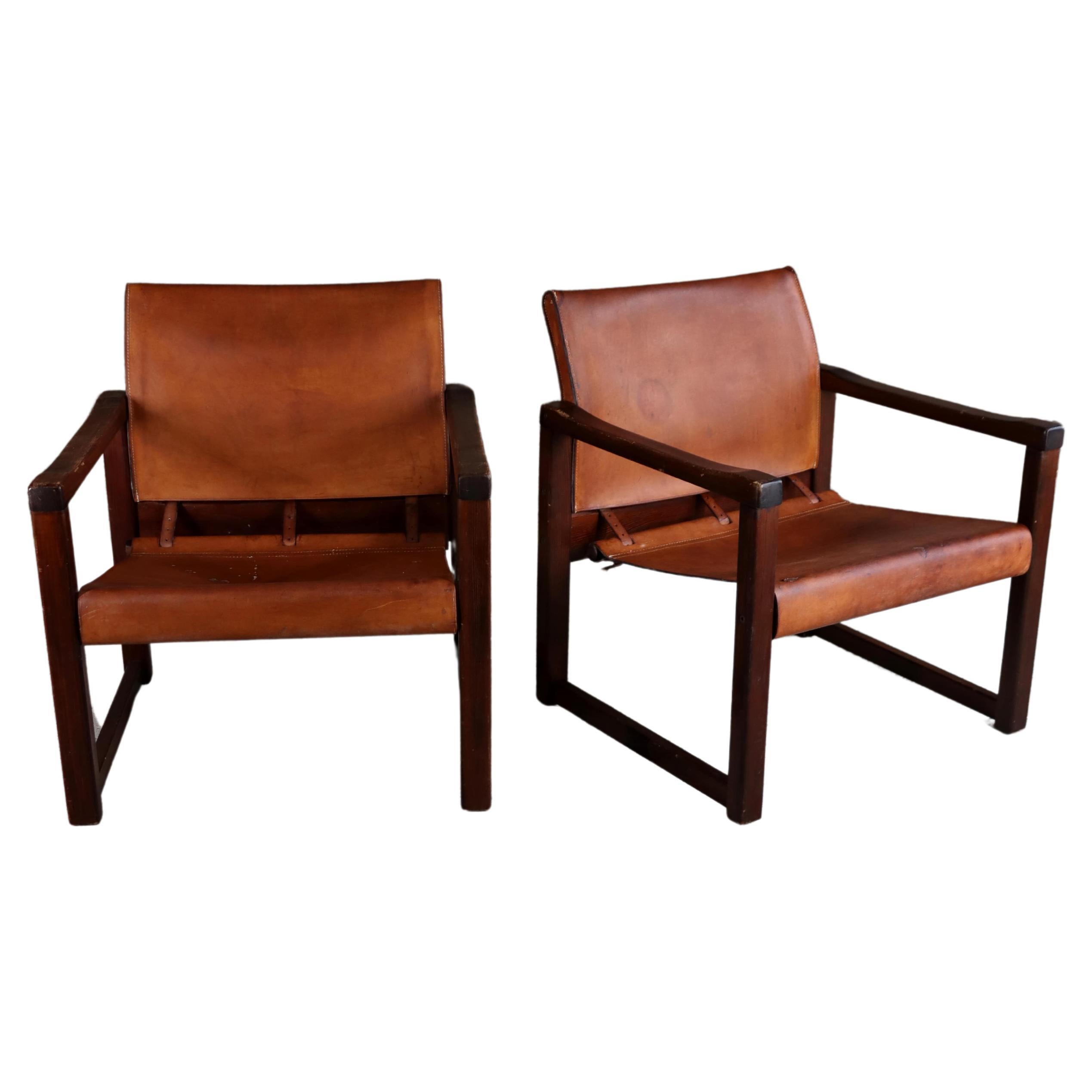 IKEA Diana Safari Chair Leather Set of 2 Karin Mobring