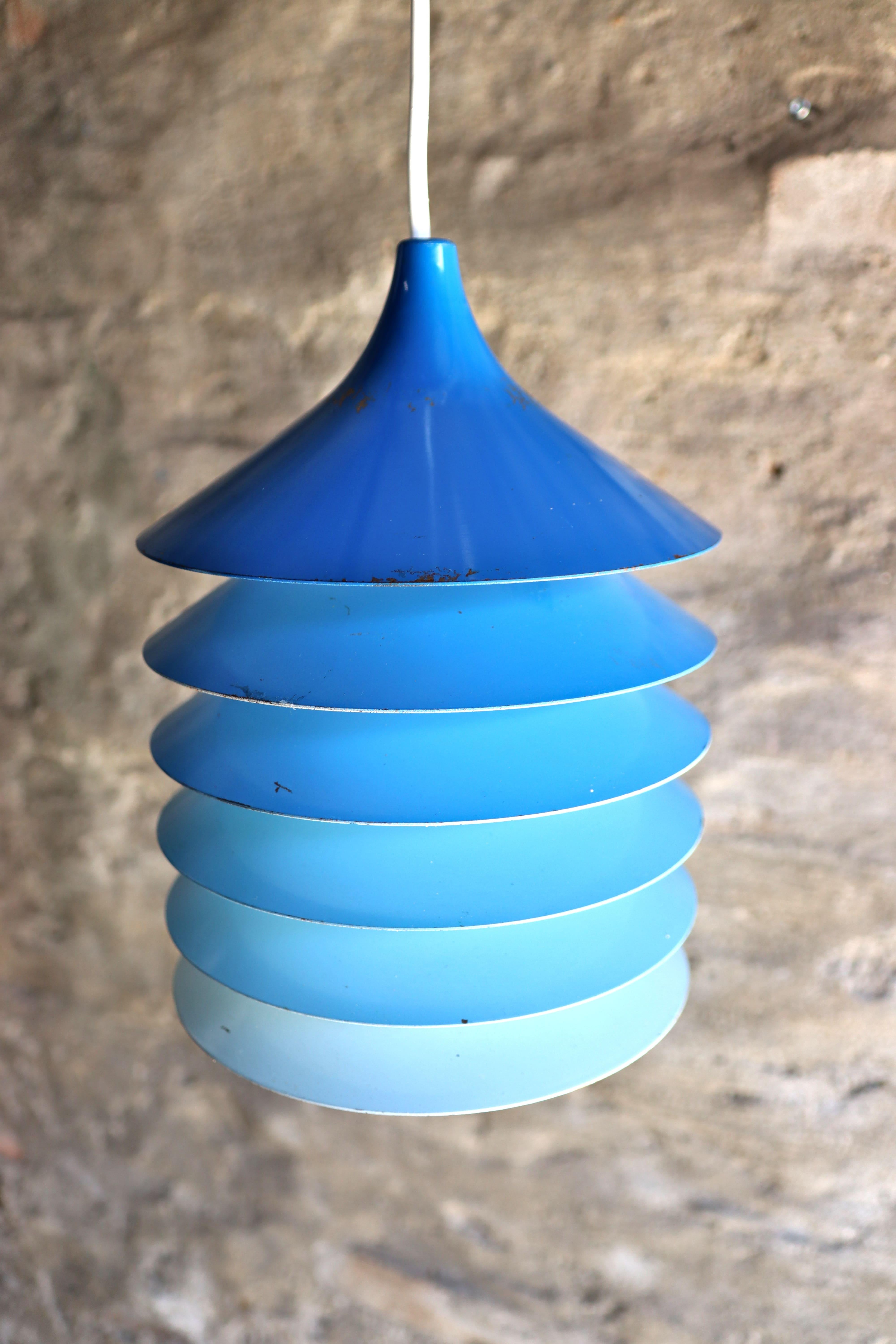 Late 20th Century Ikea – Duett Pendant Light – Blue – Bent Gantzel Boysen – 1980s For Sale