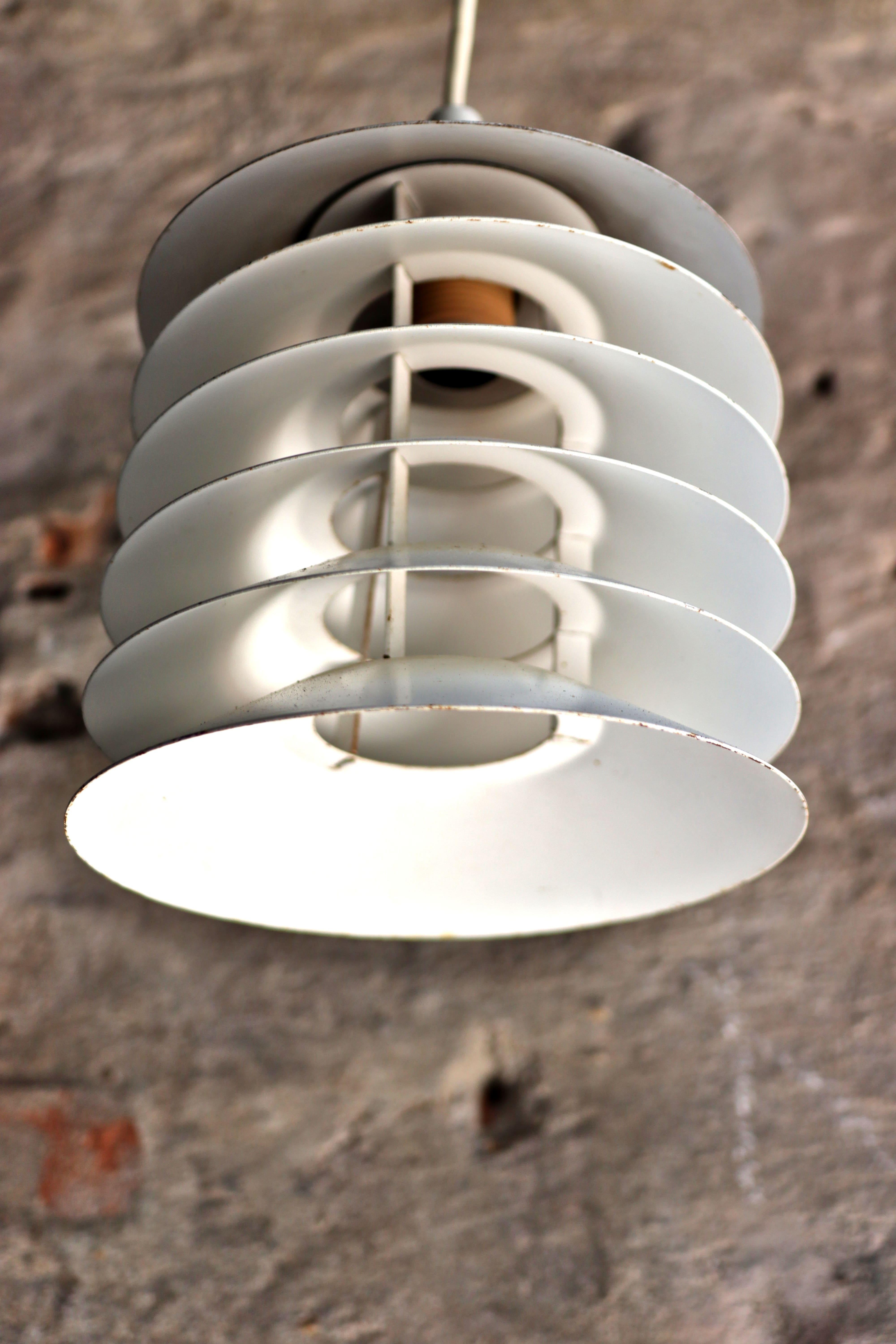 Swedish IKEA, Duett Pendant Light, White, Bent Gantzel Boysen, 1980s For Sale