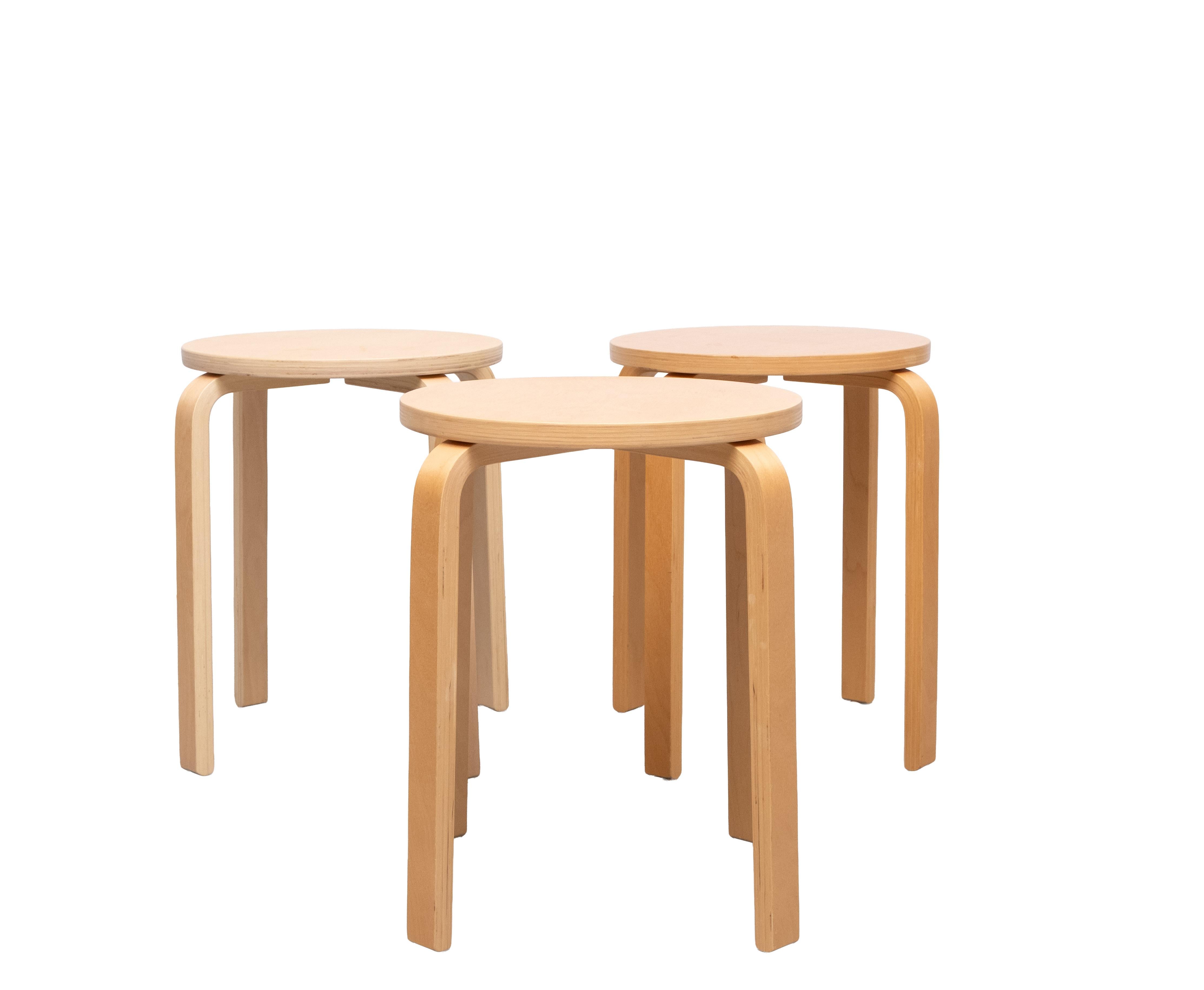 IKEA FROSTA スツール　3脚セット IKEA Frosta Stools Set of 3, Beech Wood, Mid-Century Modern For