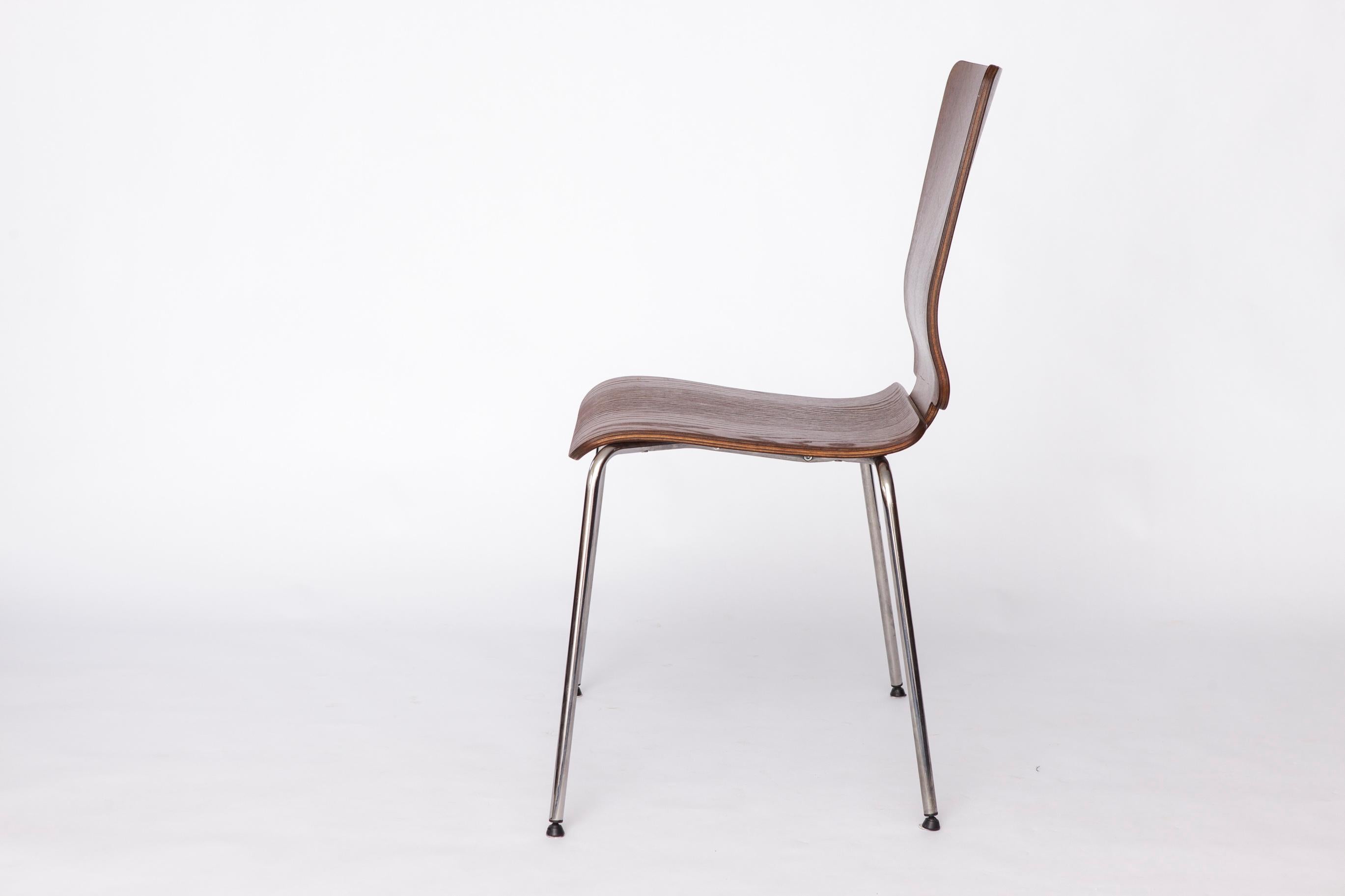 Lucidato Sedia Gilbert di IKEA - Sedia da pranzo impilabile vintage degli anni '90, con seduta in compensato di teak in vendita