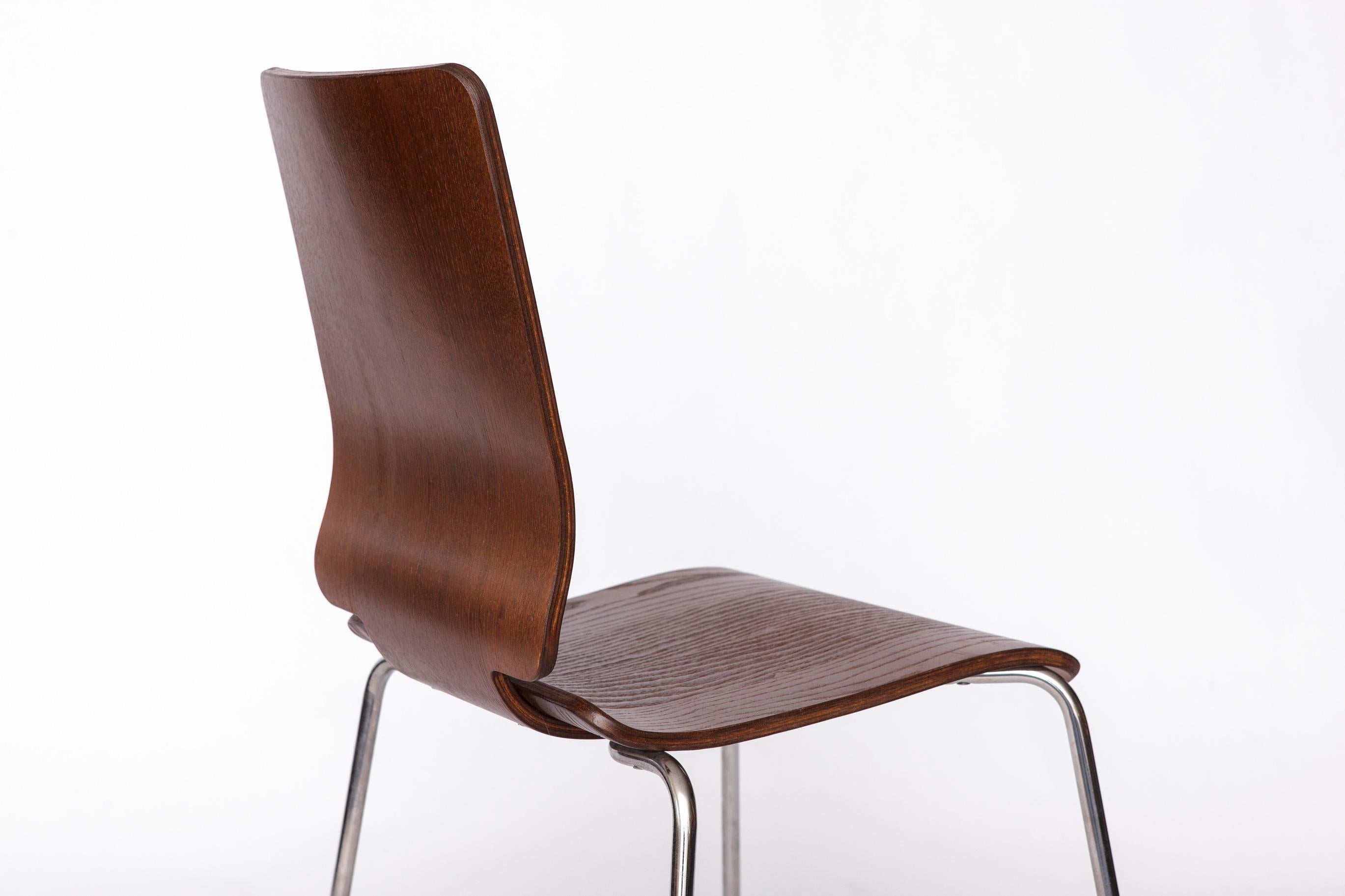Compensato Sedia Gilbert di IKEA - Sedia da pranzo impilabile vintage degli anni '90, con seduta in compensato di teak in vendita