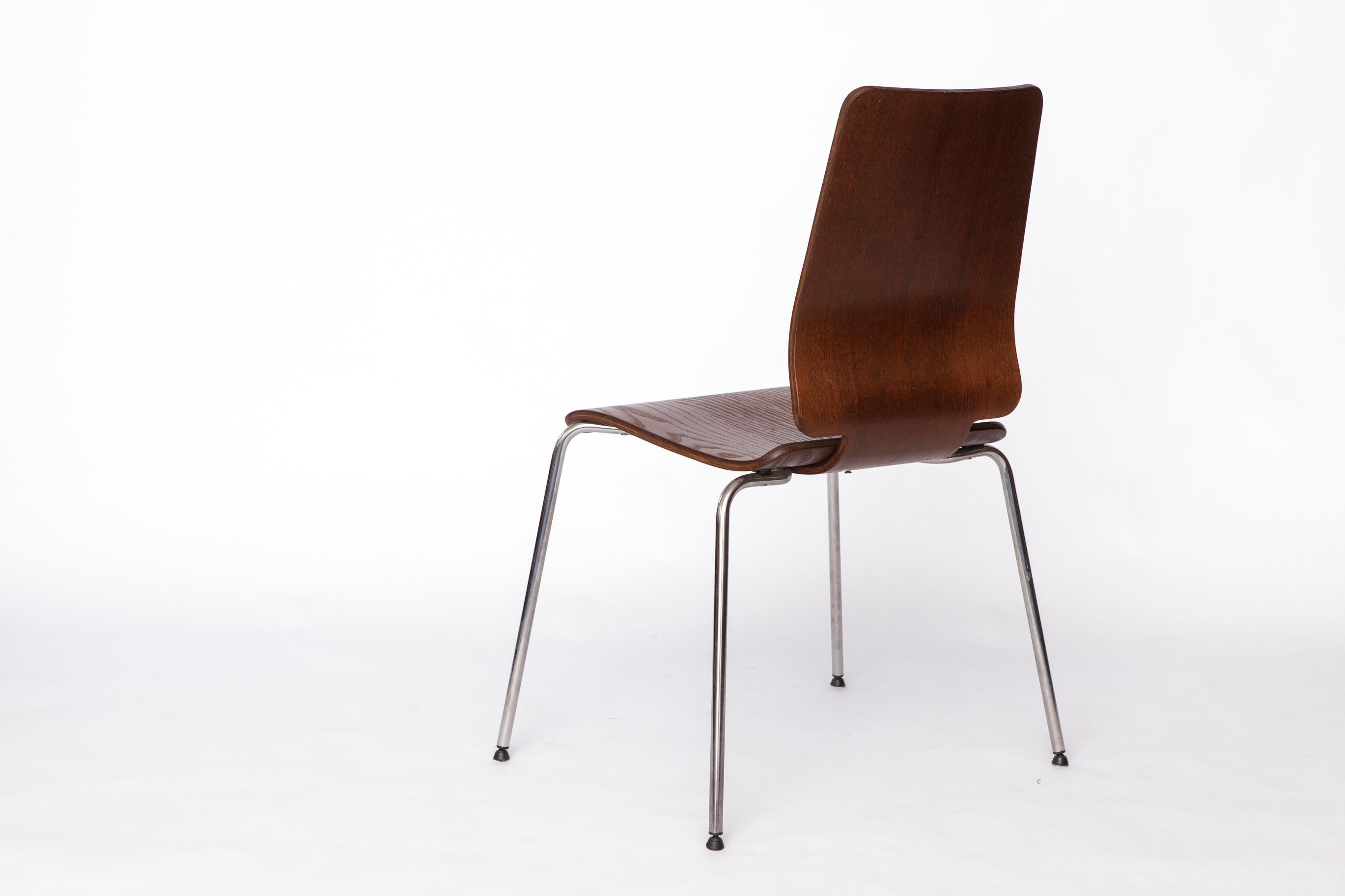 Sedia Gilbert di IKEA - Sedia da pranzo impilabile vintage degli anni '90, con seduta in compensato di teak in vendita 1