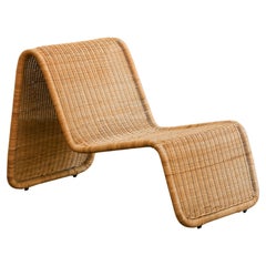Ikea Hestra model rattan lounge chair, 1982. Inspired by Tito Agnoli Design