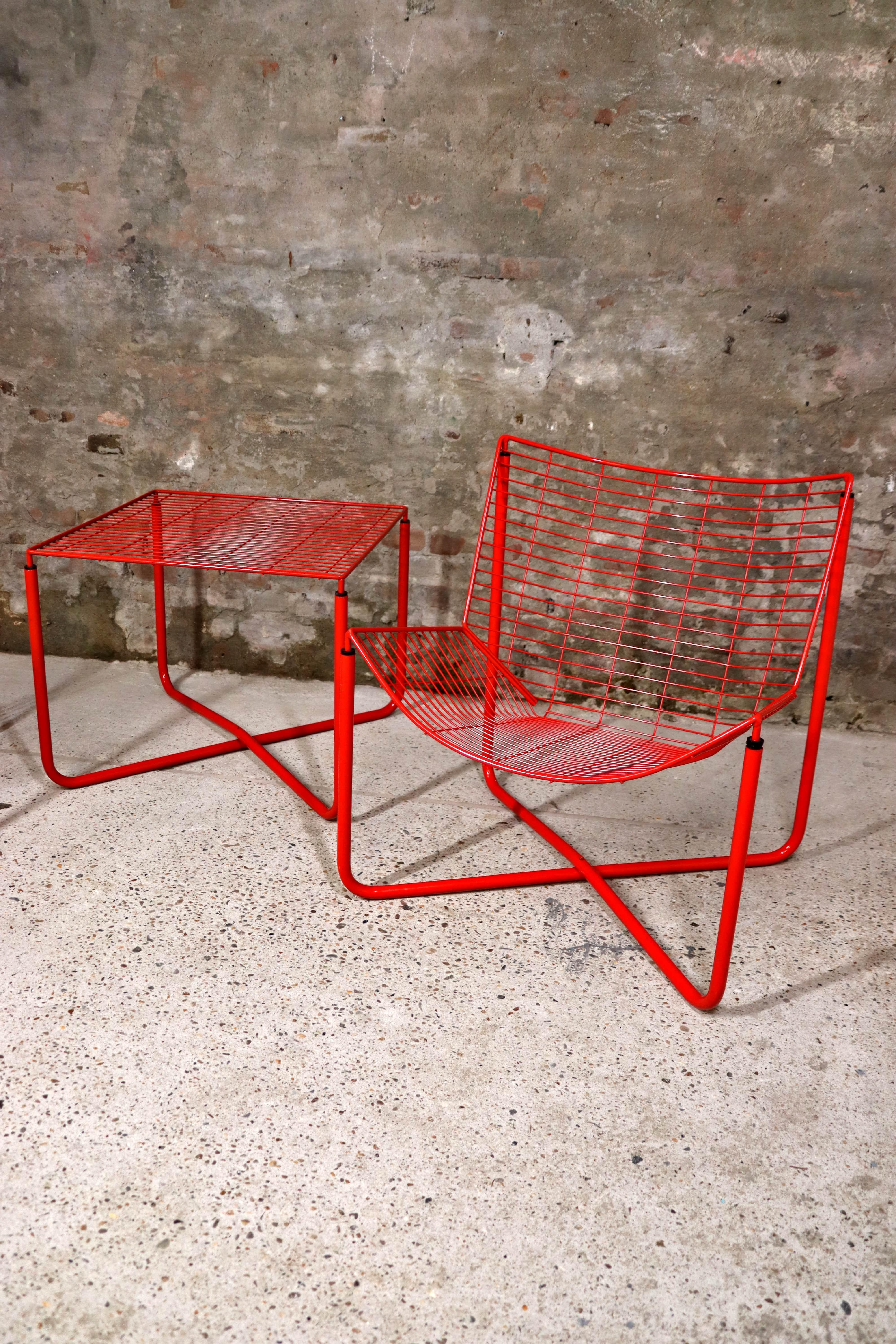IKEA - Jarpen - Sillas y mesa de salón rojas - Niels Gammelgaard - 1983 en venta 3