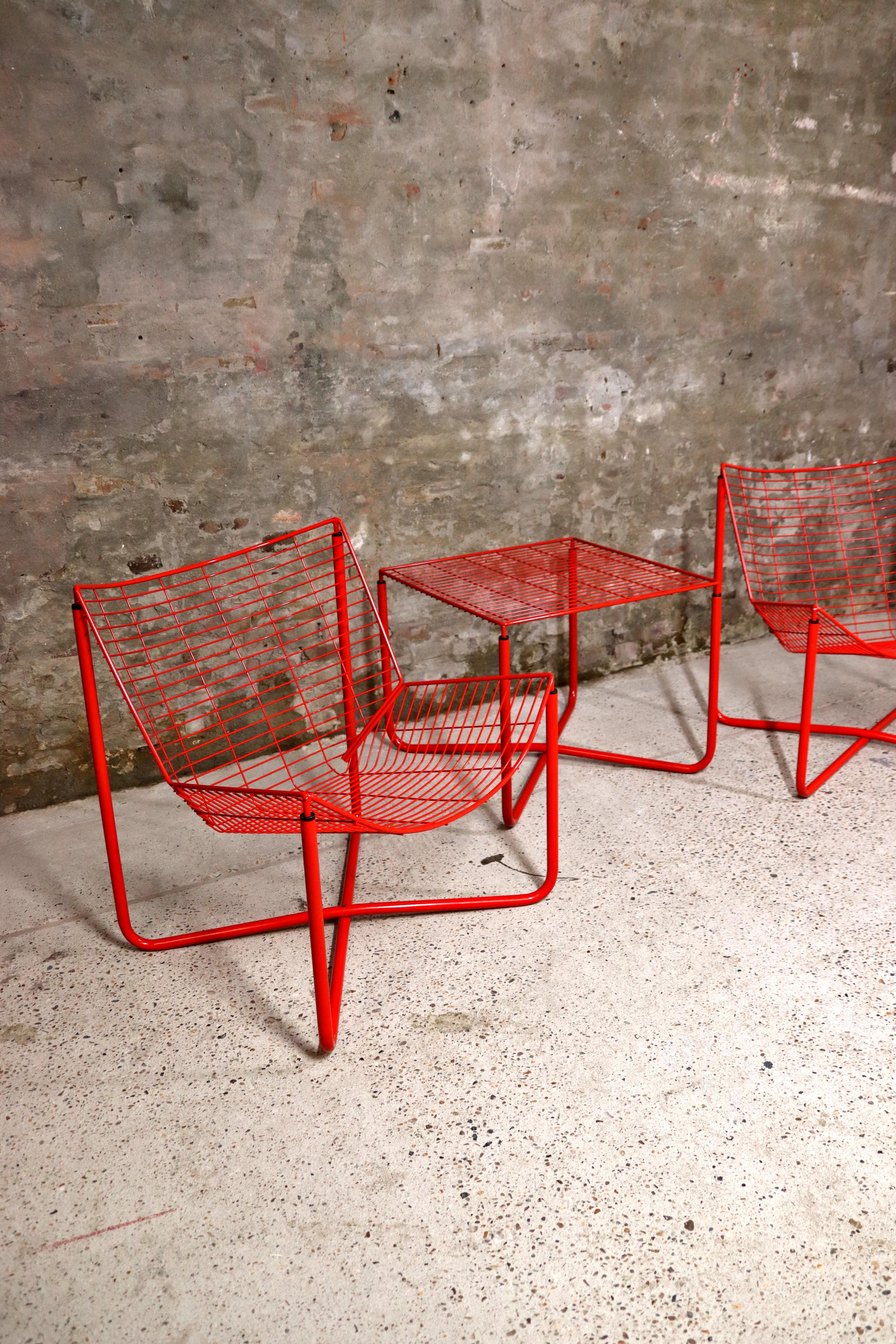 IKEA - Jarpen - Sillas y mesa de salón rojas - Niels Gammelgaard - 1983 en venta 4