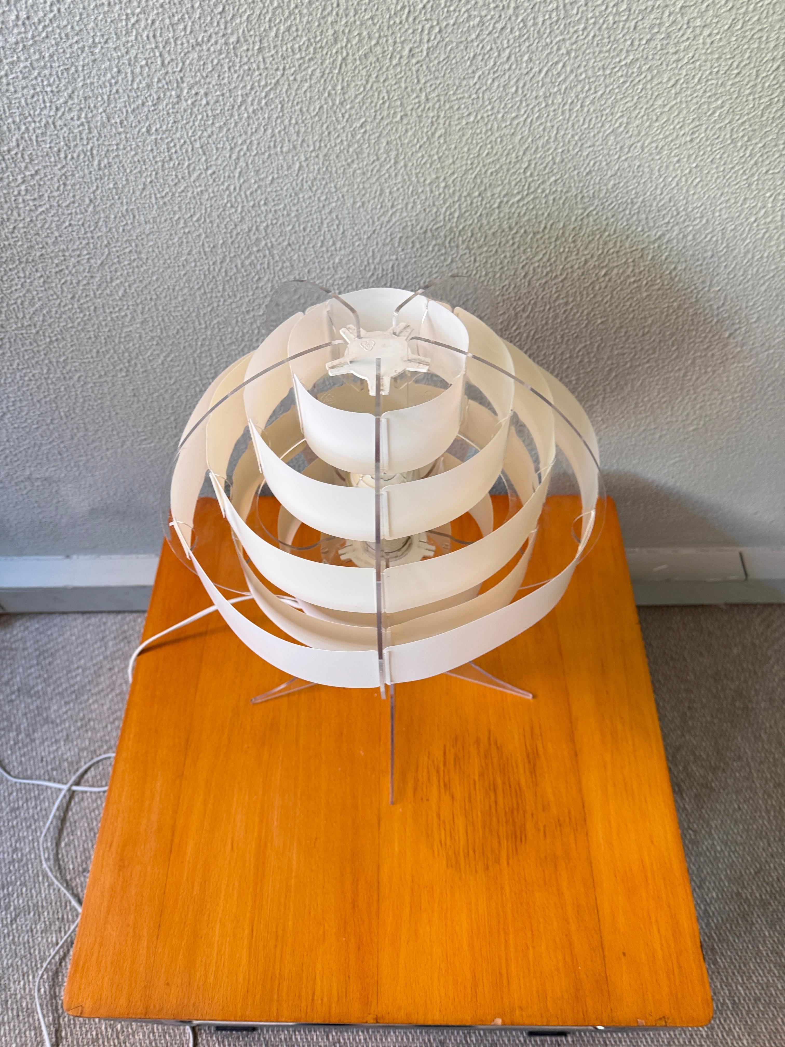 IKEA Lakane Strips Table Lamp Brylle Jacobsen Frosted Acrylic Finland 2000s For Sale 3