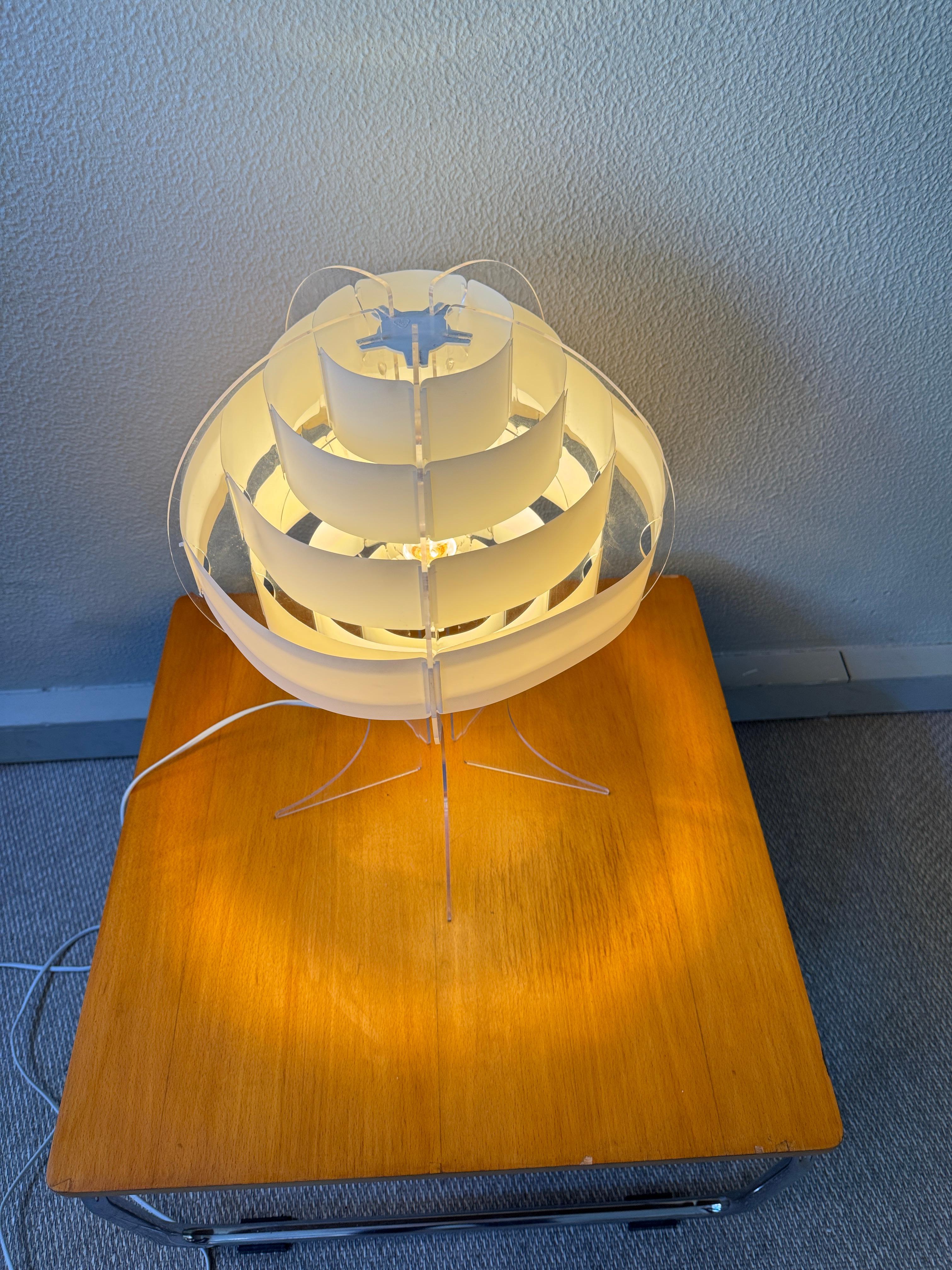 IKEA Lakane Strips Table Lamp Brylle Jacobsen Frosted Acrylic Finland 2000s For Sale 4