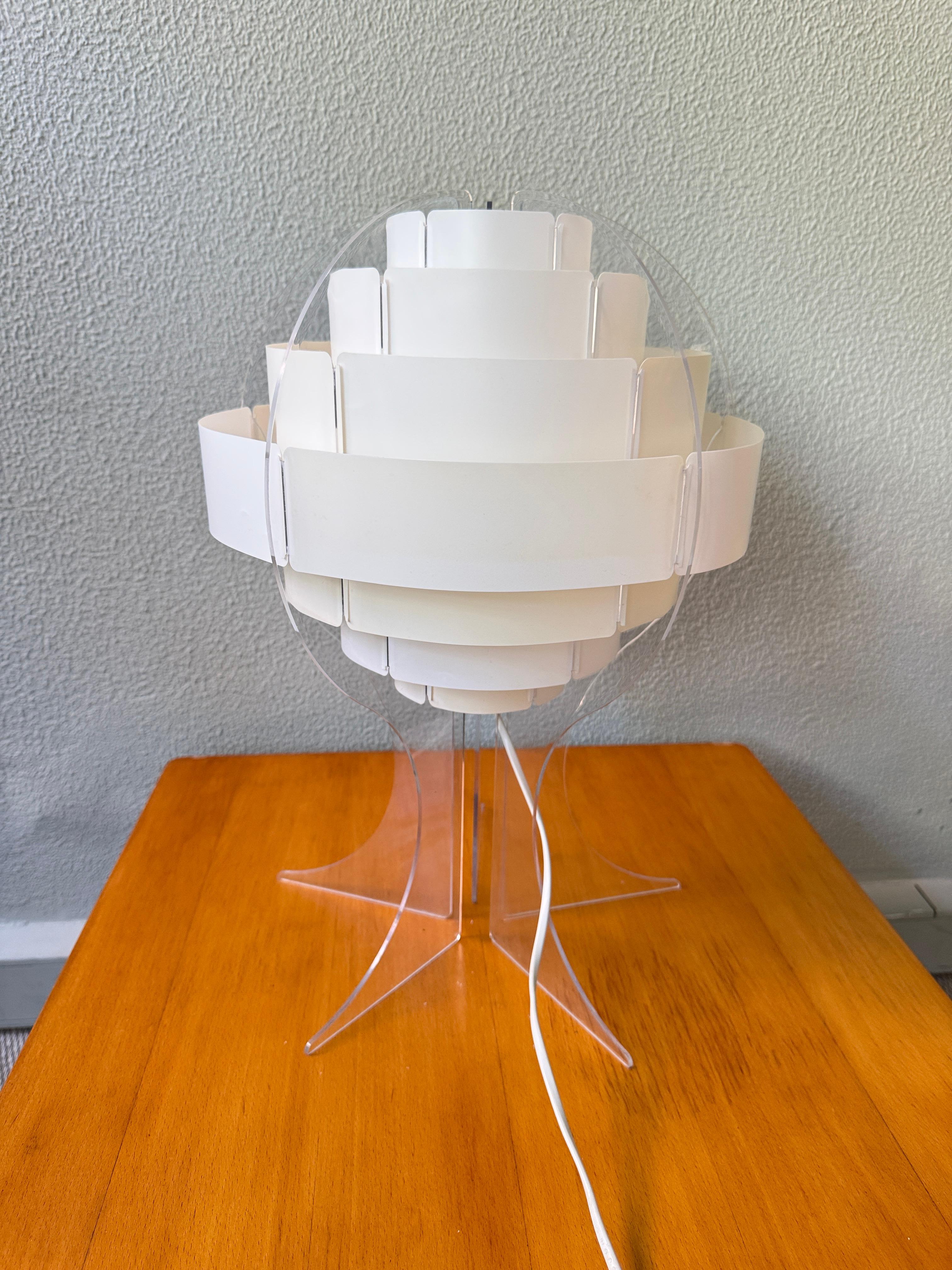 IKEA Lakane Strips Table Lamp Brylle Jacobsen Frosted Acrylic Finland 2000s For Sale 6