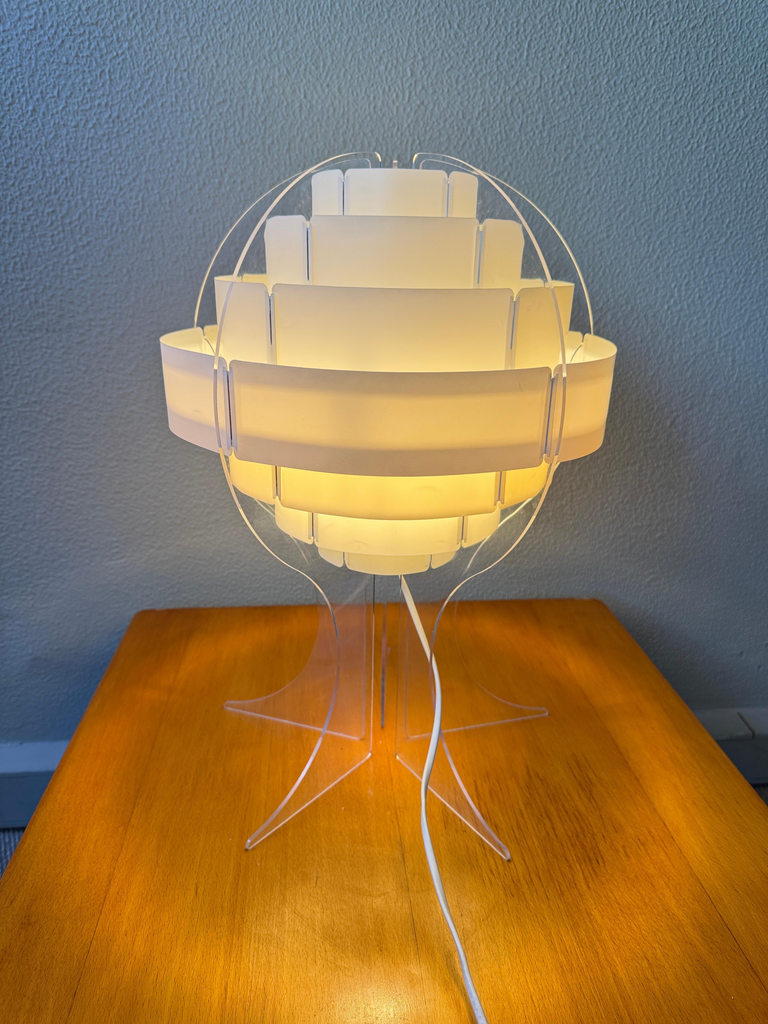 IKEA Lakane Strips Table Lamp Brylle Jacobsen Frosted Acrylic Finland 2000s For Sale 7