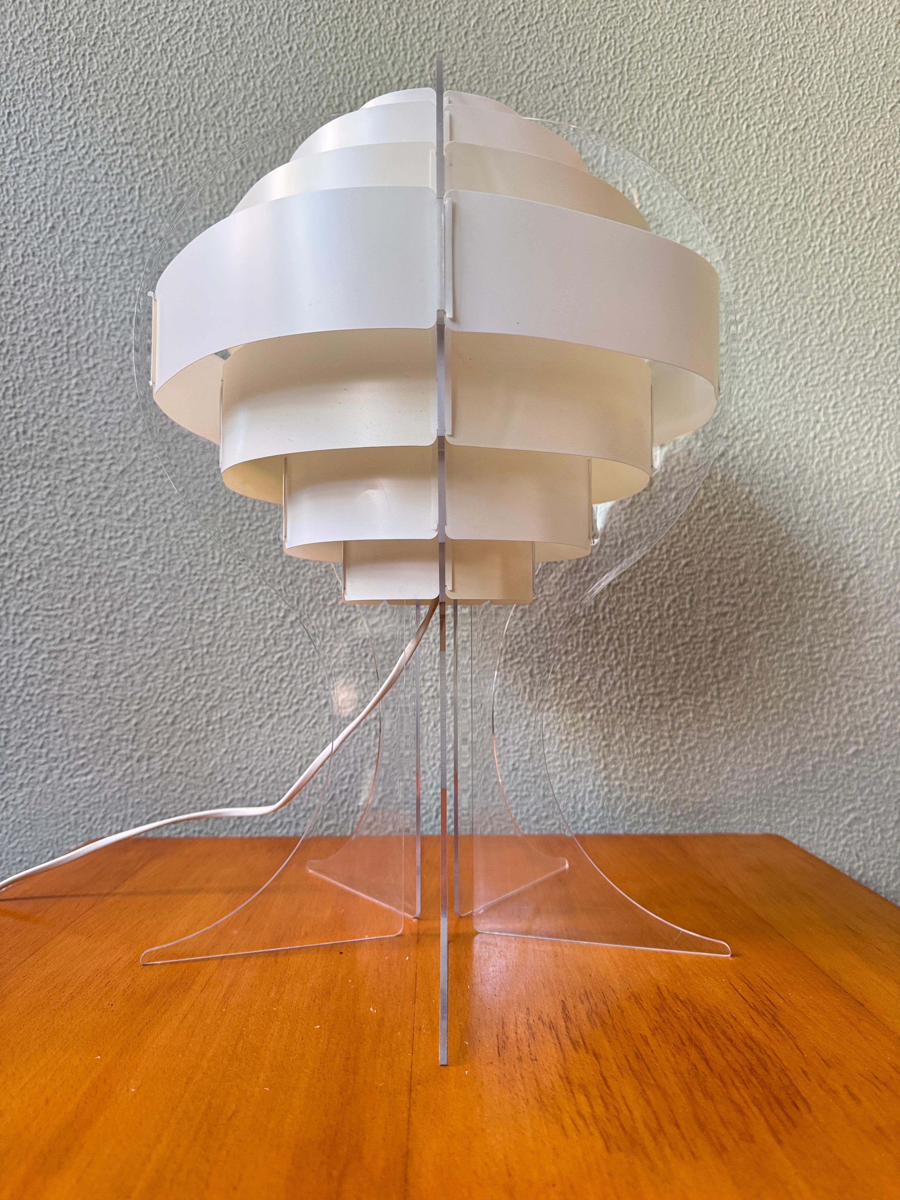 Contemporary IKEA Lakane Strips Table Lamp Brylle Jacobsen Frosted Acrylic Finland 2000s For Sale
