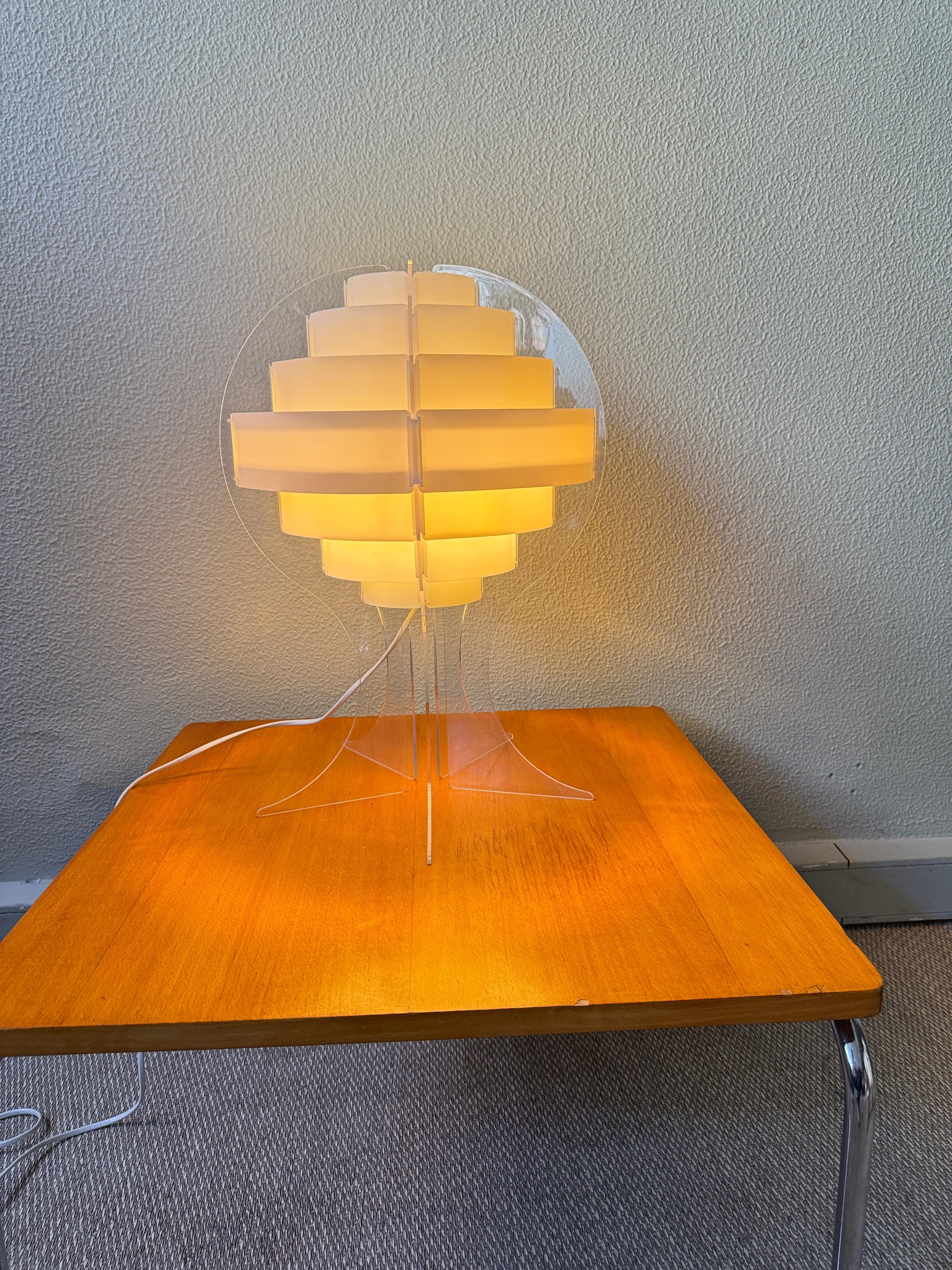 IKEA Lakane Strips Table Lamp Brylle Jacobsen Frosted Acrylic Finland 2000s For Sale 1