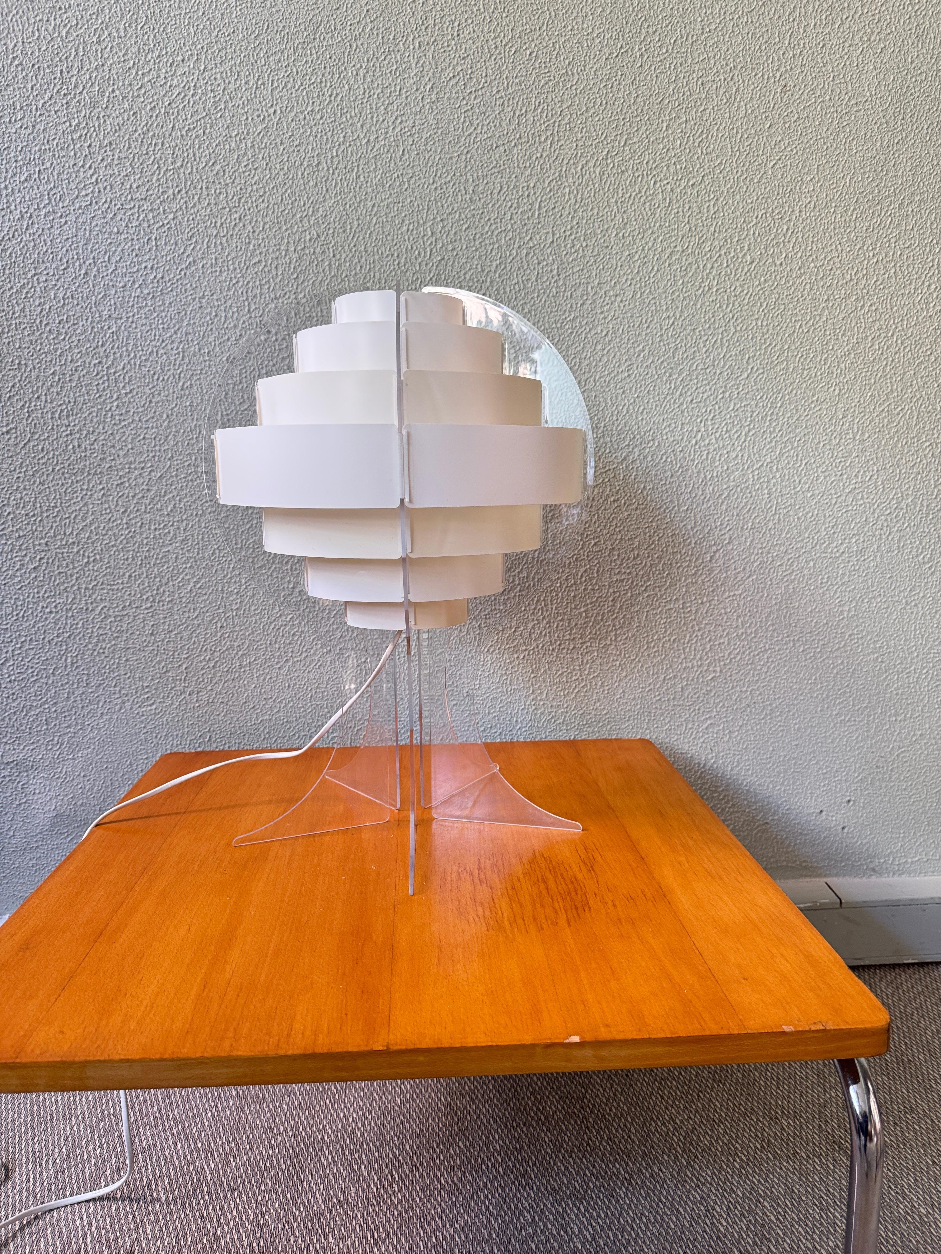 IKEA Lakane Strips Table Lamp Brylle Jacobsen Frosted Acrylic Finland 2000s For Sale 2