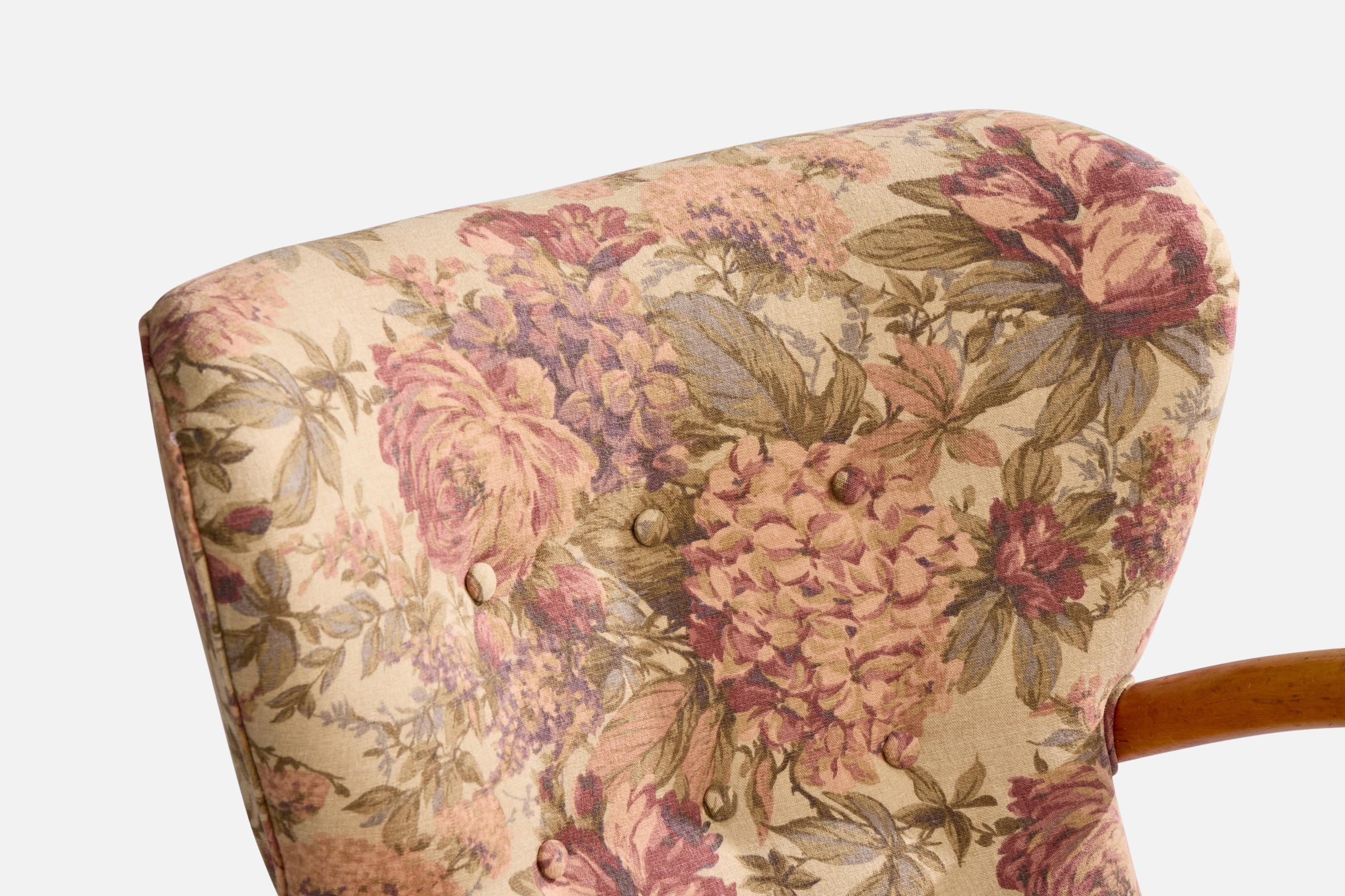 IKEA, chaise longue, bouleau, tissu, Suède, années 1950 en vente 1