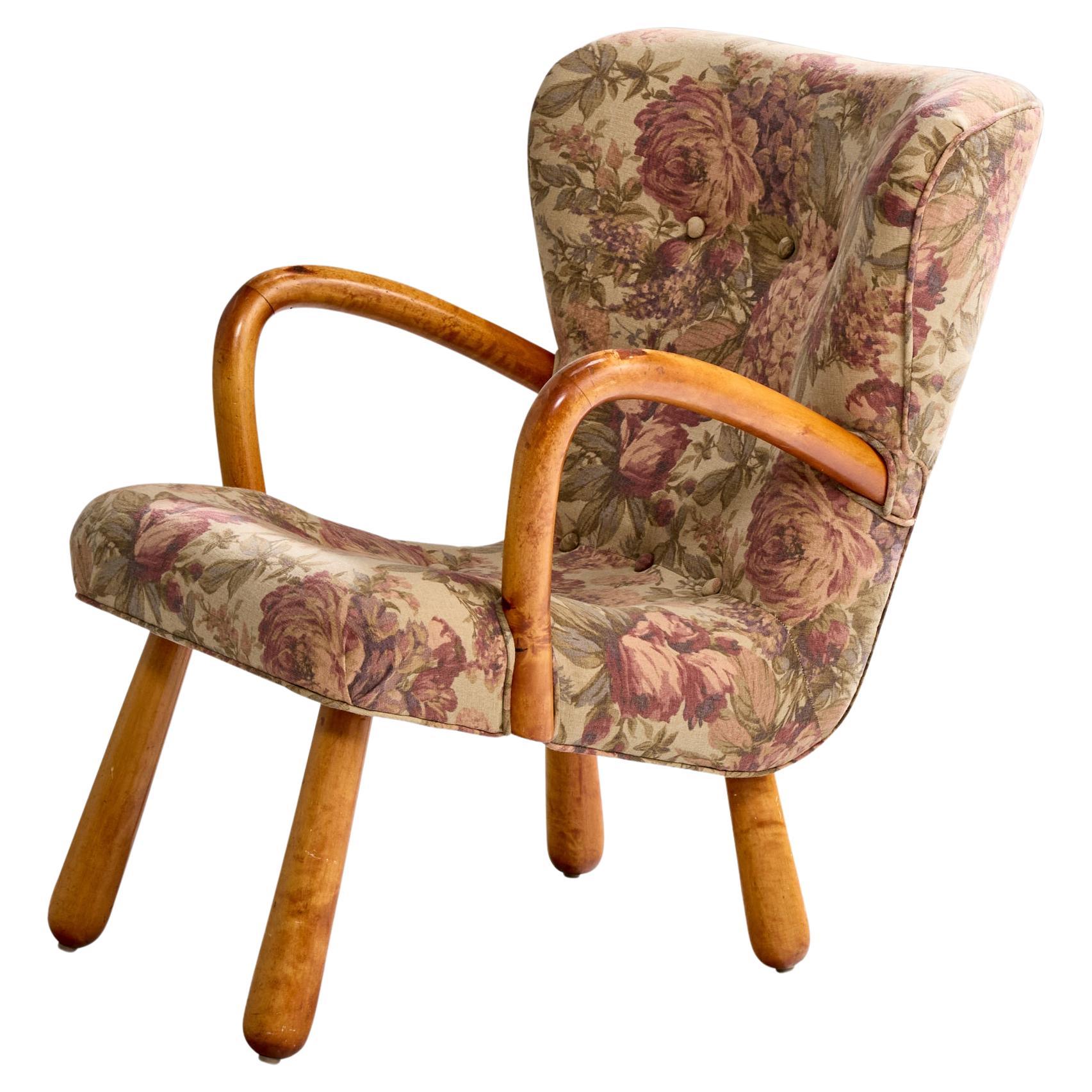 IKEA, Loungesessel, Birke, Stoff, Schweden, 1950er Jahre